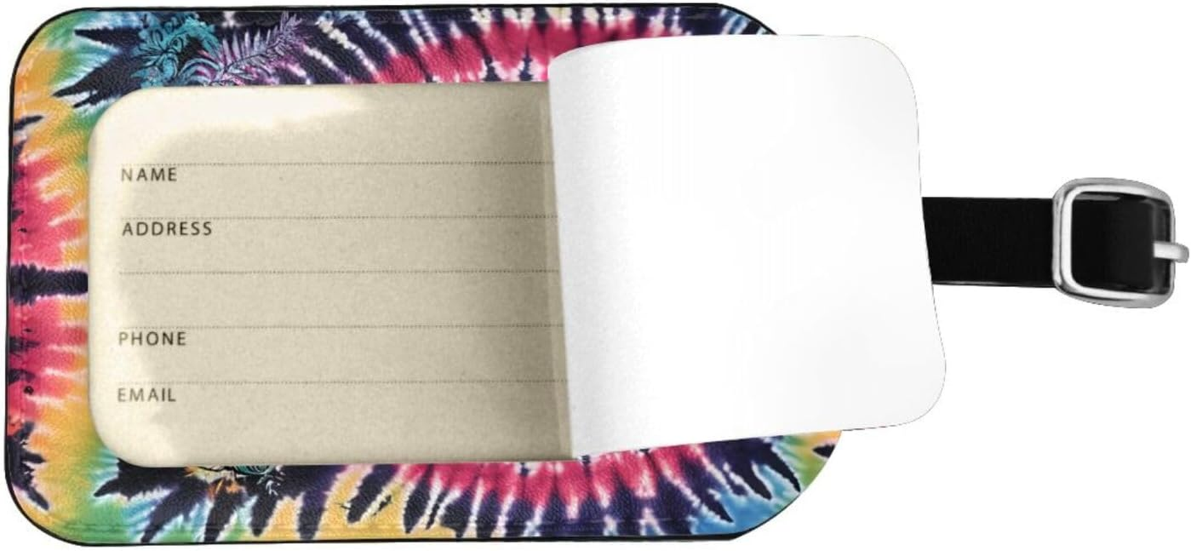 Exotic Tribe Tie Dye Style Print Elegant Tag Stylish Tag Luggage Tag 4.3 X 2.76 Inch for Suitcases Travel Bags image number 4