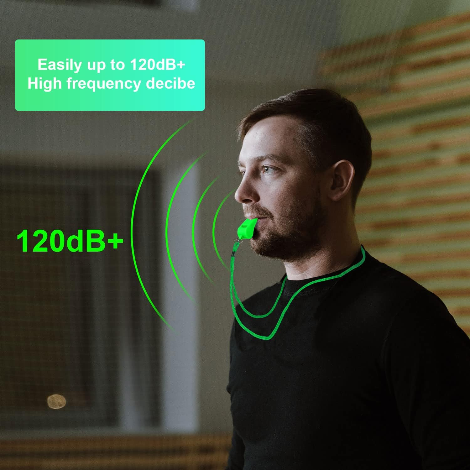 KINBOM 3Pcs Plastic Whistles with Lanyard, Loud Sound Sport Whistle in Training Survival Emergency Sports for Referee Coach Teacher Dog Training image number 1