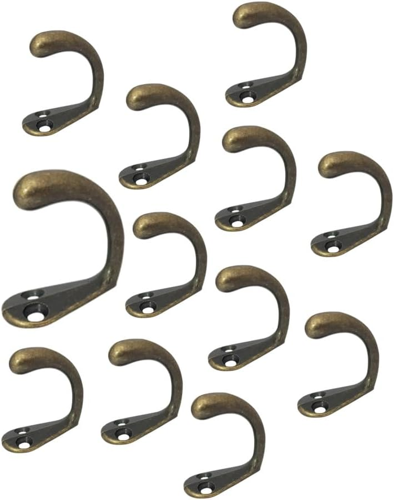 QCAA Premium Quality Single Prong Robe Hook Hanger, Zinc Die Cast, Matte Black, 6 Pack