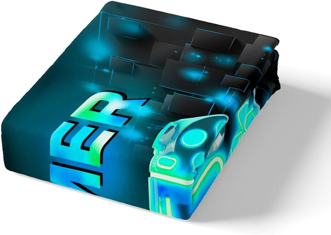 3 Pieces Watercolor Blue Game Duvet Cover Not Comforter,Neon Gamepad Kids Boys Gamer Bedroom Gift Bedding Set,Geometry Grids Square Modern Style All Season Bedding Queen Size image number 4