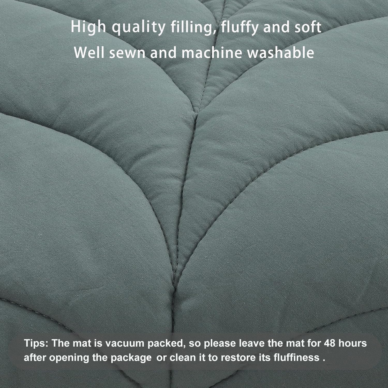 100% Cotton Leaf Nursery Rug, Machine Washable Play Mat for Nursery Decor, Crawling Mat for Tummy Time Infants image number 5