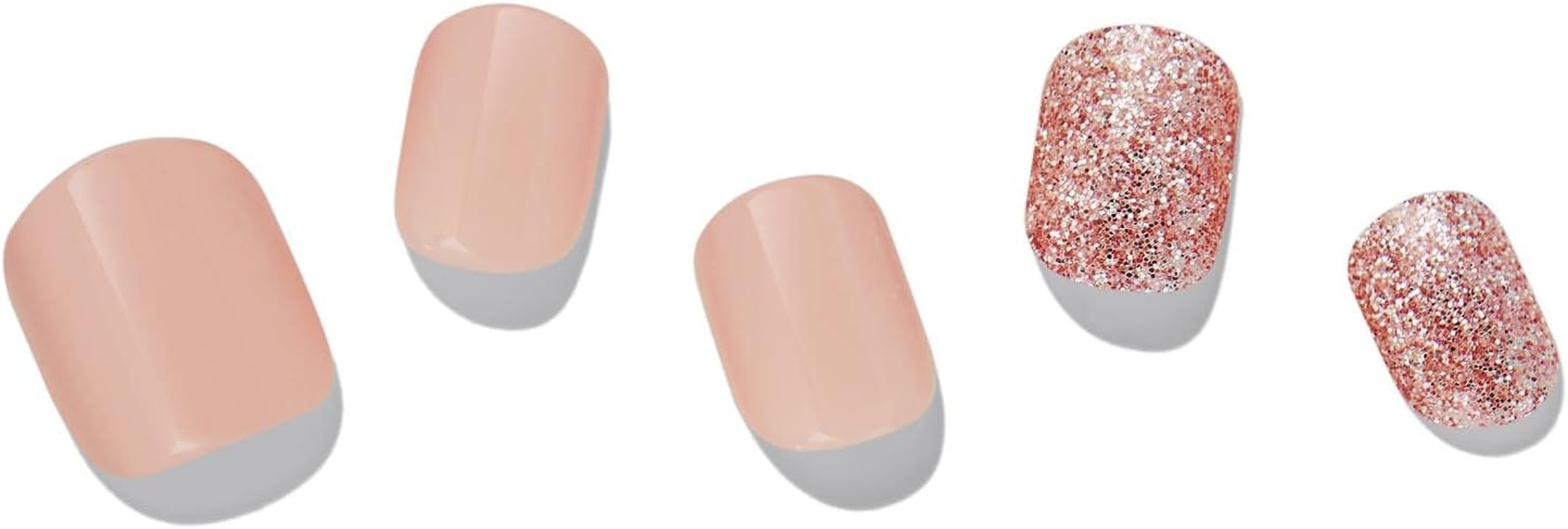 Dashing Diva Magic Press Nails - Honey Sparkle | Short, Square Shaped Press on Nails | Long Lasting Stick on Gel Nails | Lasts up to 7 Days | Contains 30 Stick on Nails, 1 Prep Pad, 1 File, 1.0 Fl Oz image number 2