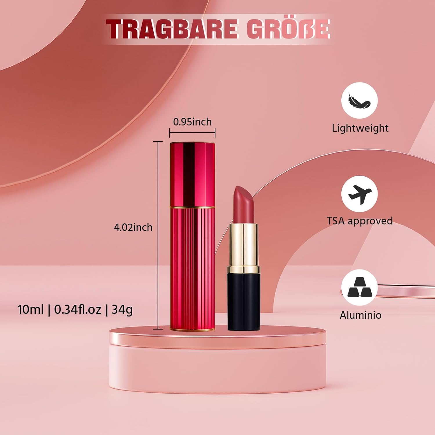 JOOMOKO Perfume Atomiser Refillable, 10 Ml Perfume Bottle, Empty Perfume Atomiser for Travel, Empty Perfume Atomiser Spray Bottle for Travel on the Go (Red) image number 5