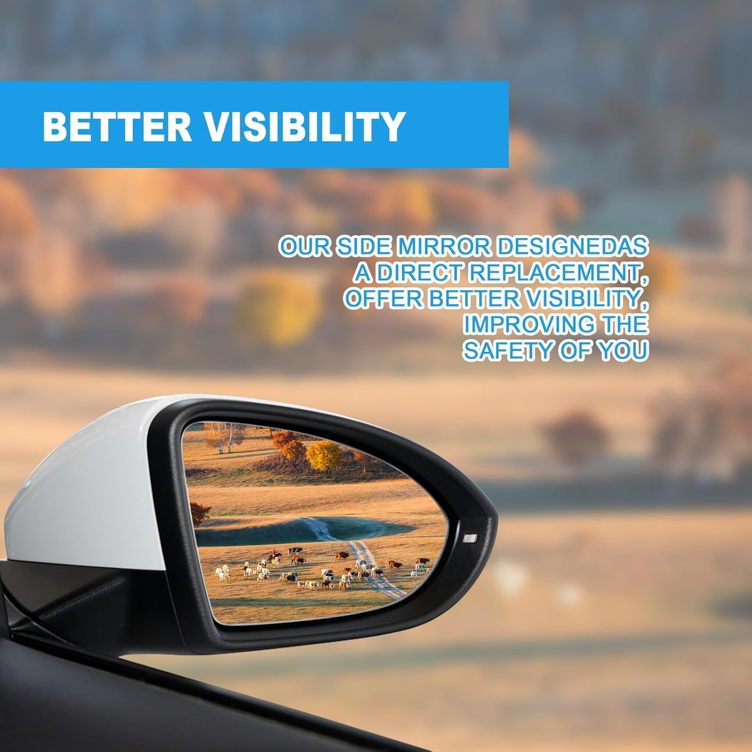 Right Side Heated Mirror Glass Compatible with Golf 7/7.5/Gti/R-Line (Golf MK7 MK7.5) 2013-2020 Volkswagen MK7 GTI R Sportwagen Alltrack Jetta OEM: 5G0 857 522 - Left (Driver Side) image number 6