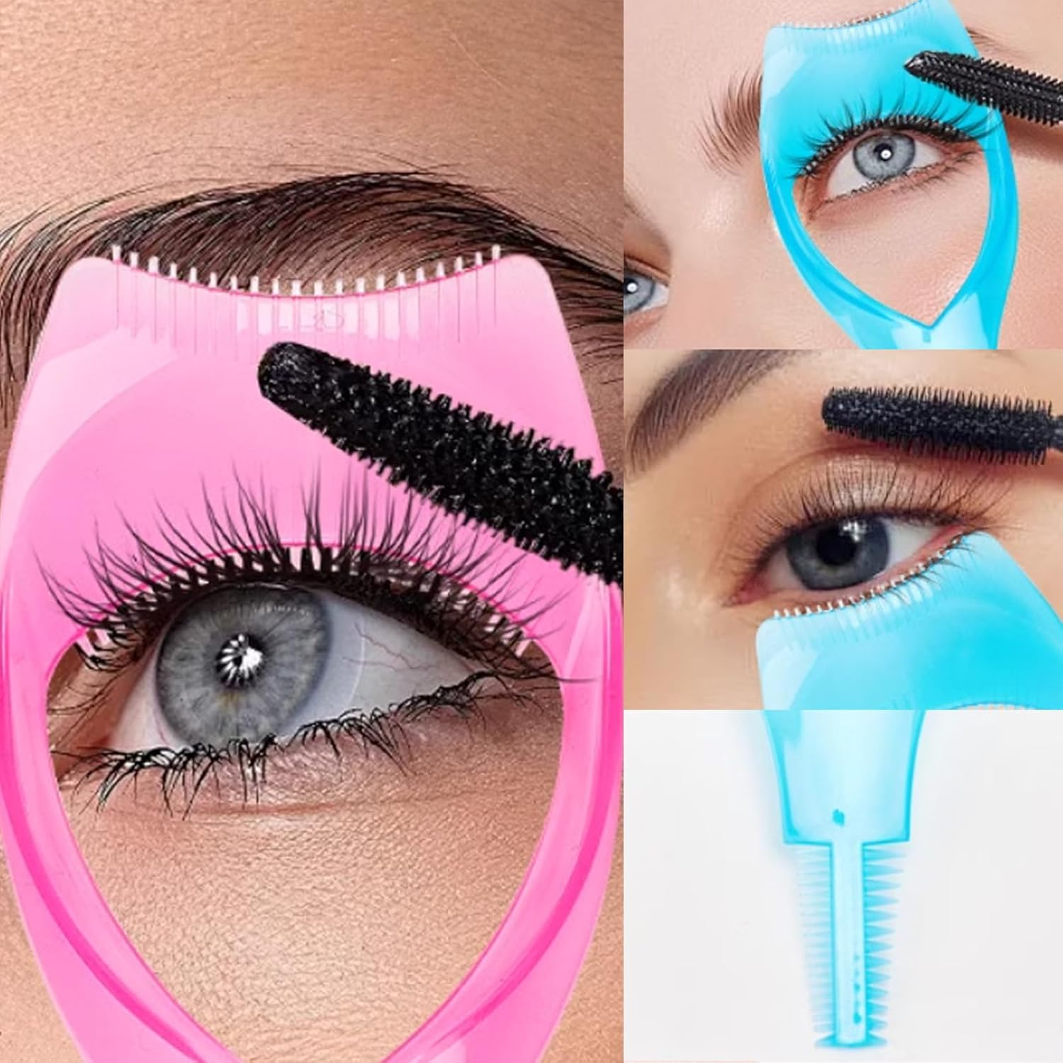 RONYOUNG 9PCS 3 in 1 Eyelashes Tools Mascara Shield Applicator Guard Eyelash Guide for Makeup, 3 Colors