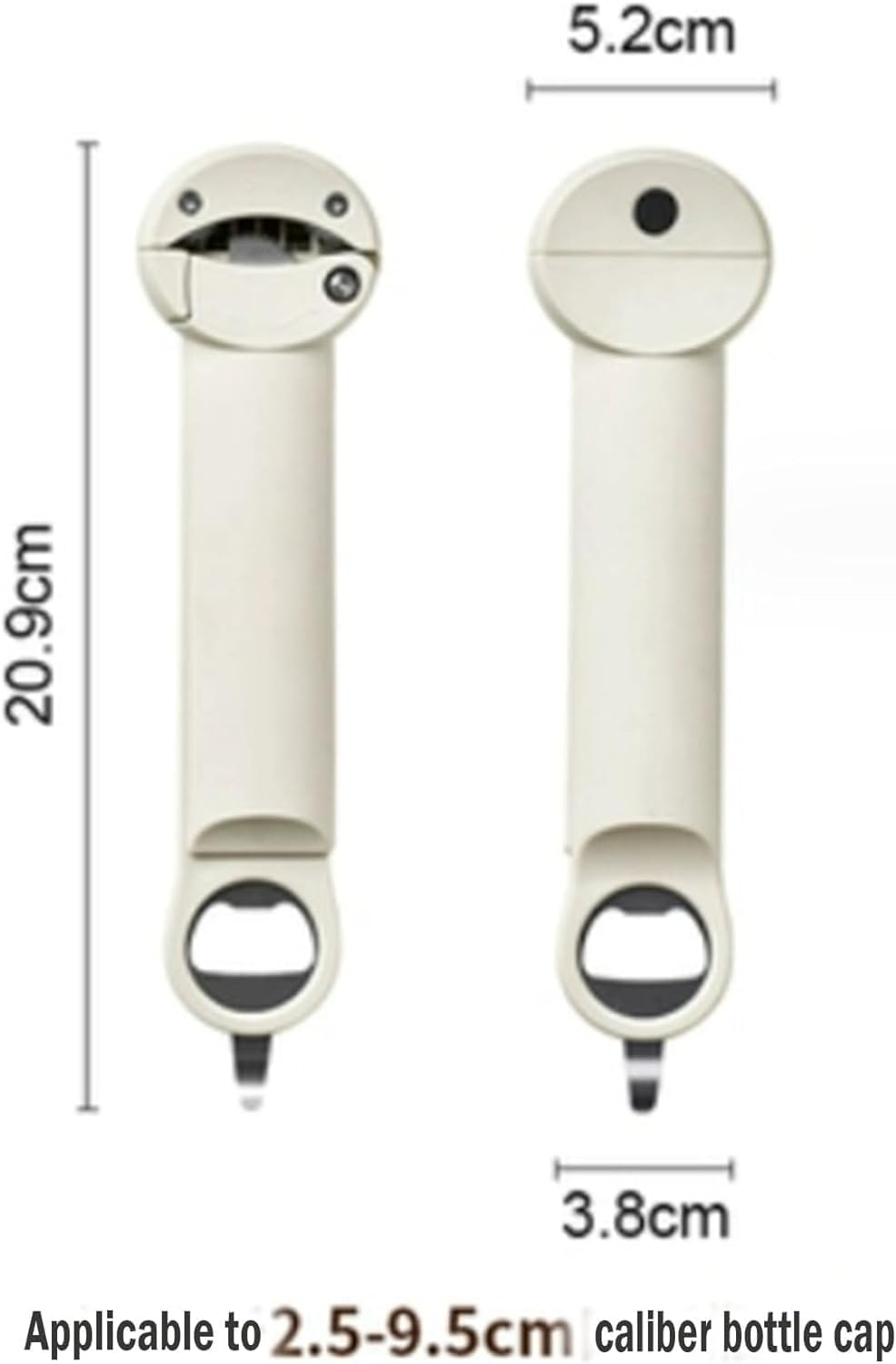 Multifunctional Retractable Bottle Opener,Jar Opener Bottle Opener, Adjustable Multifunctional Can Opener Jar Lid Gripper, for Weak Hands, Senior Arthritis (White) image number 6