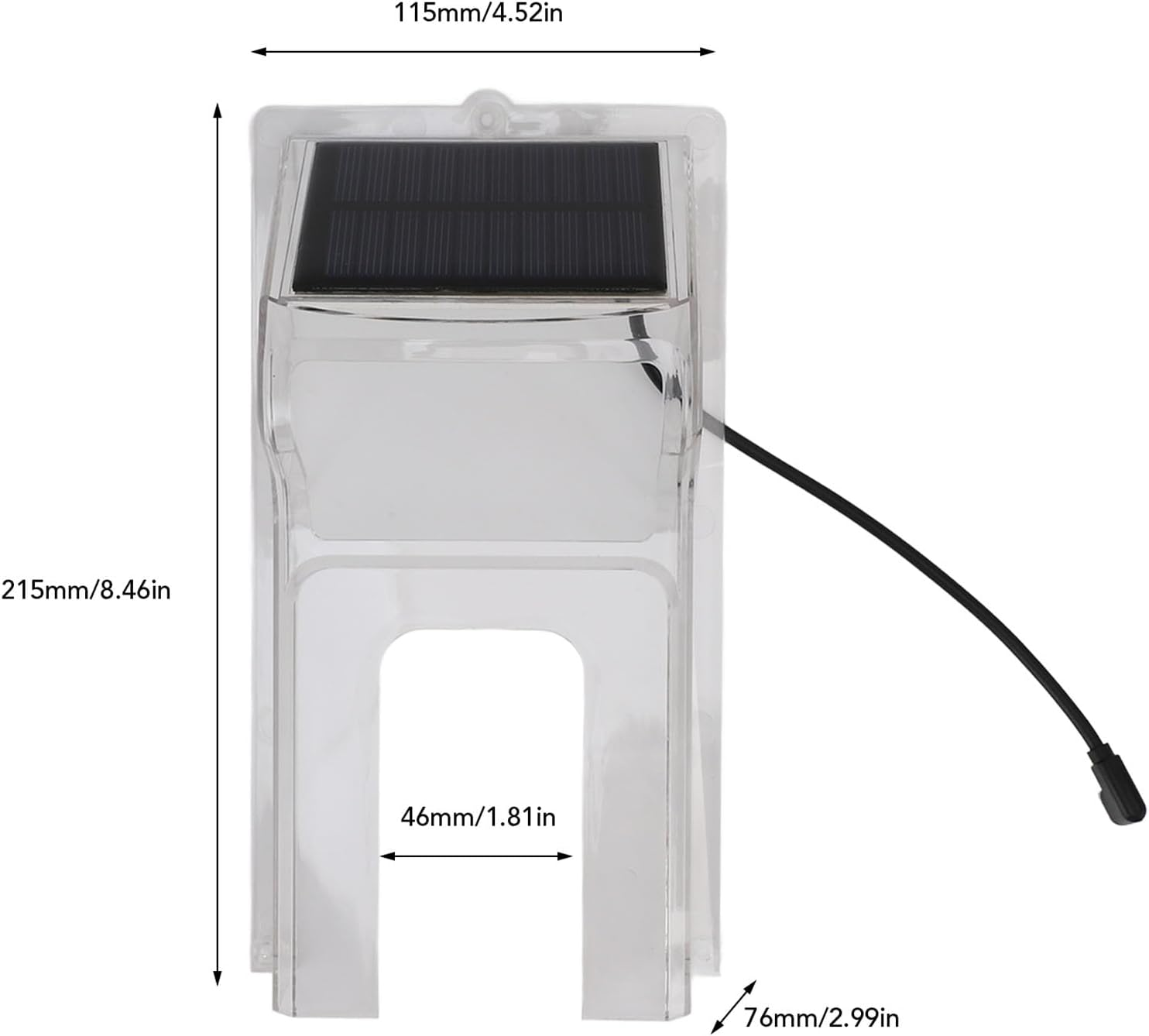 Doorbell Rain Cover, Solar Powered Doorbell Cover Transparent Plastic Door Bell Cover Doorbell Cover Box for Most Video Doorbells image number 3