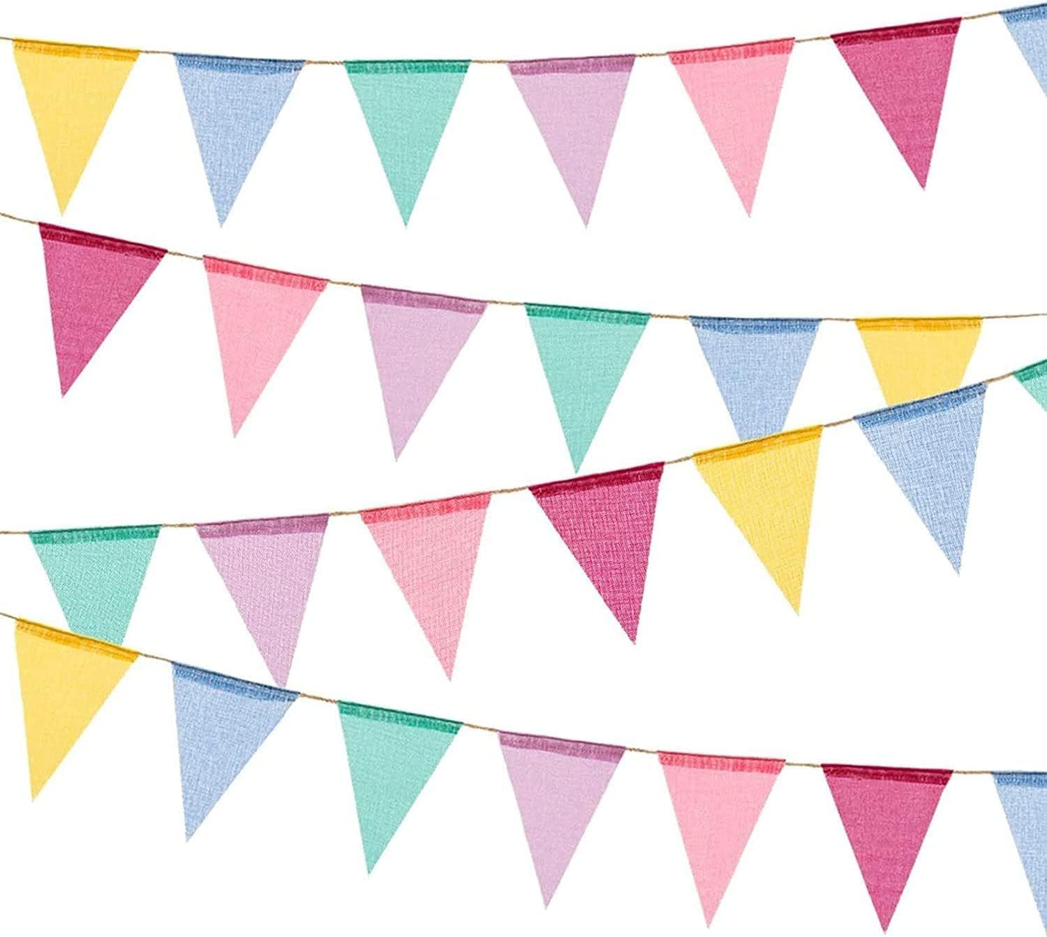 48Pcs Black White Lattice Checkered Flag Bunting Banner, Betterjonny 4 Pack Reusable Pennant Banner Triangle Racing Flag Bunting Pennant Banner for Party Christmas Birthday Bedroom Decoration