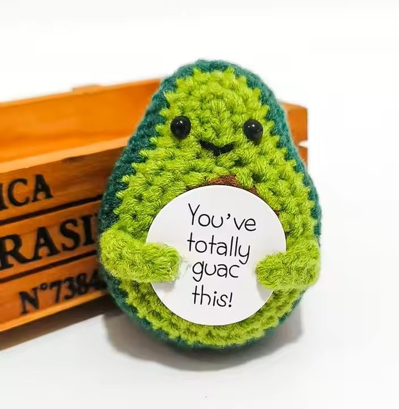 Fun Positive Energy Avocado Mini Crochet Avocado and Positive Energy Affirmation Card Good Luck Inspirational Novelty Gifts and Party Decorations Holiday Gifts image number 4