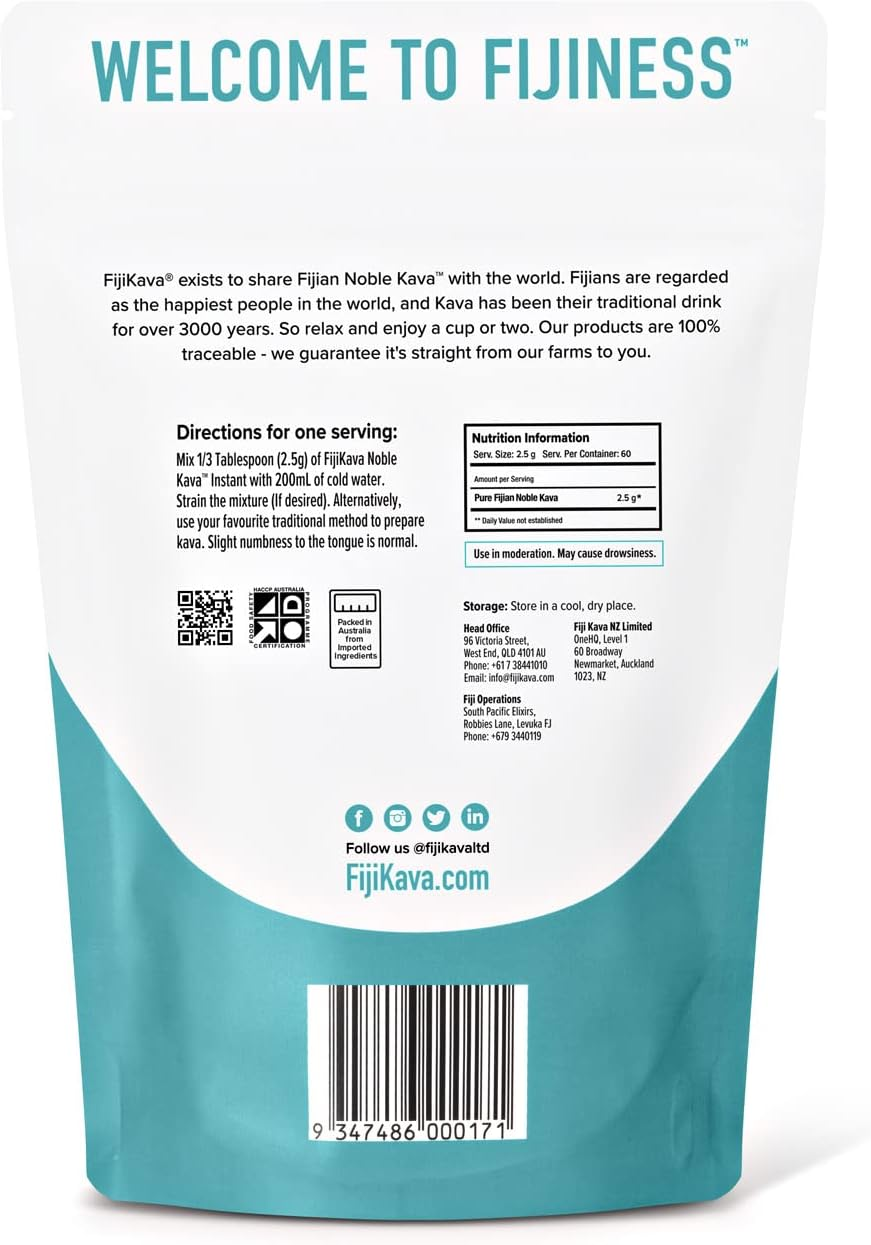 Fijikava Micronized Noble Kava Instant Extract Powder from 100% Certified from Fiji - Promotes Restful Sleep, Supports Relaxation; Calms & Soothes the Nerves, Instant Kava Powder (50G) image number 4