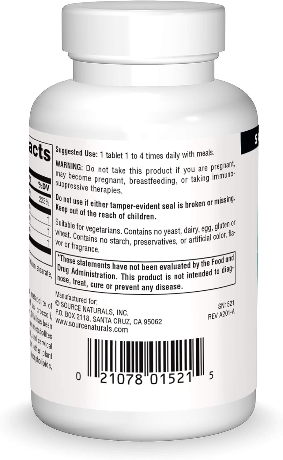 Source Naturals: DIM (Diindolylmethane) 100Mg, 60 Tabs image number 4