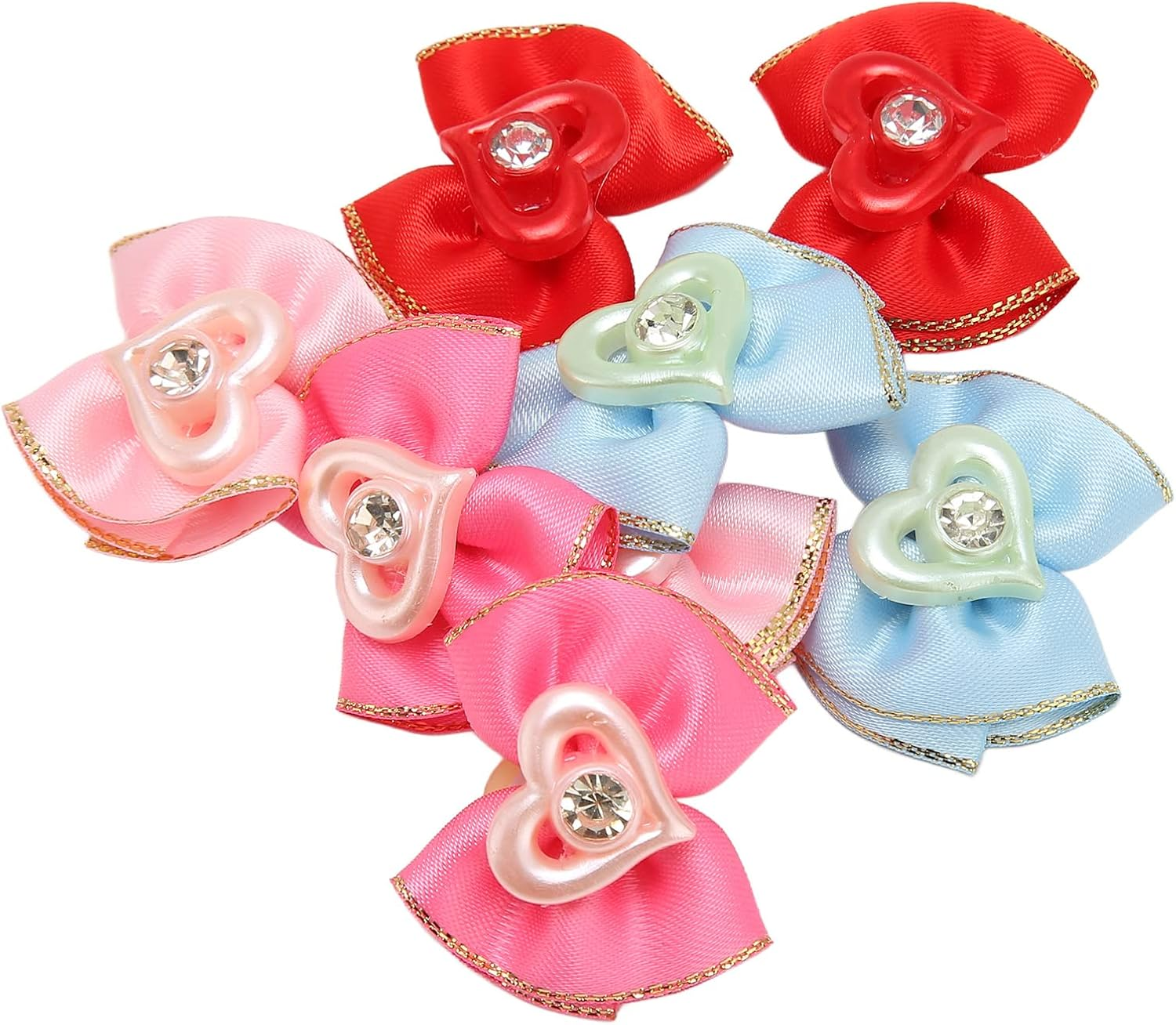 JOROBURO 24 Pcs Pet Hair Bows, Cute Colorful Dog Hair Bowknots with Rubber Bands, Craft Dog Hair Bows Pet Hair Accessories with Elastic Band for Puppy Dog Cat Rabbit image number 1