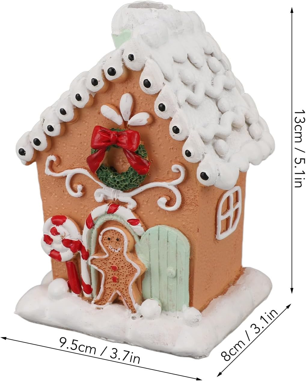 Christmas Gingerbread House, Exquisite Christmas Collectible Buildings Gingerbread House Village Cookies, Crafted Resin Tabletop Decoration Gift Idea for Christmas Women Kids image number 2