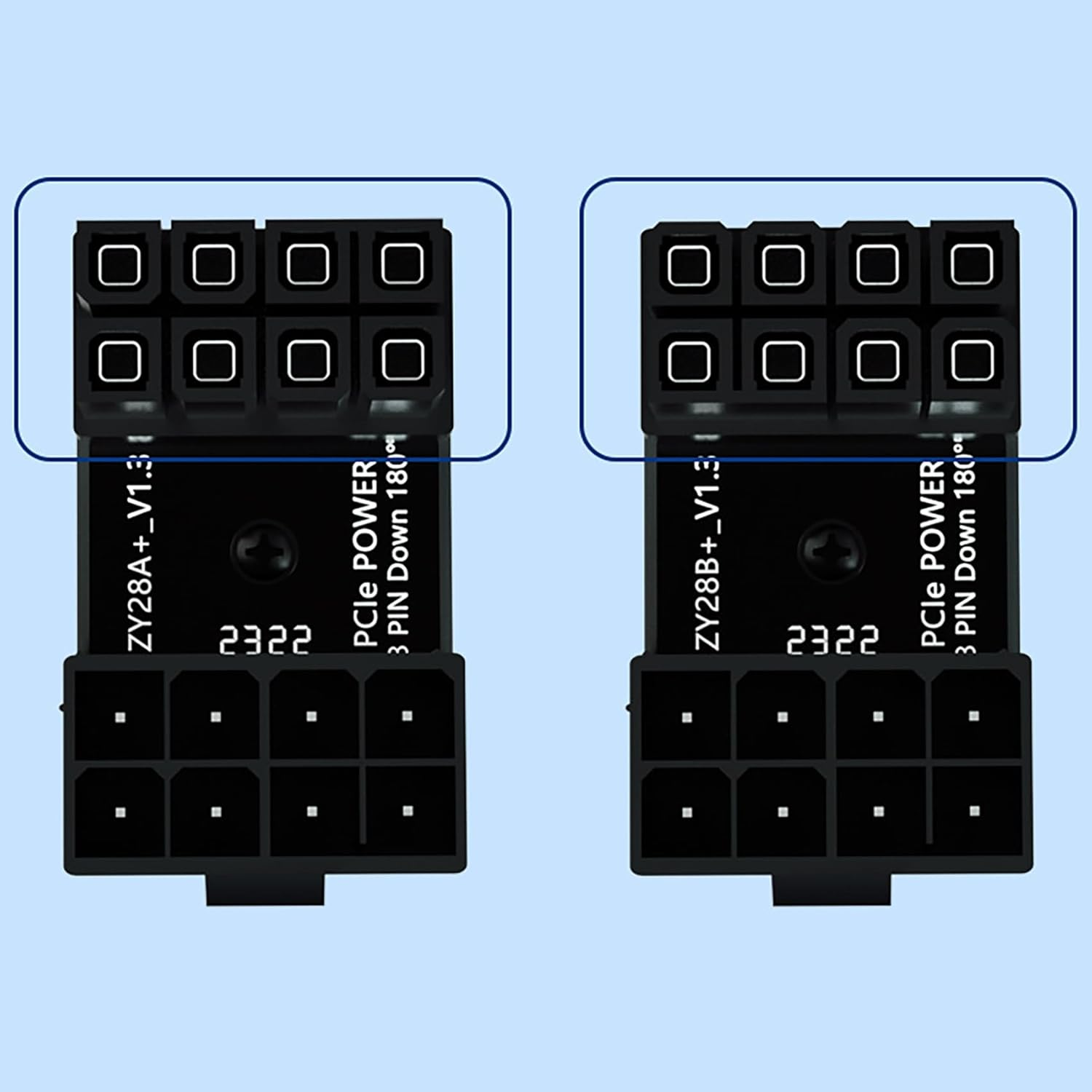 Tunghey 8Pack GPU VGA Pcie 8 Pin 6 Pin U Turn 180 Degree Angle Connector Power Adapter Board for Desktop Graphics Card image number 4