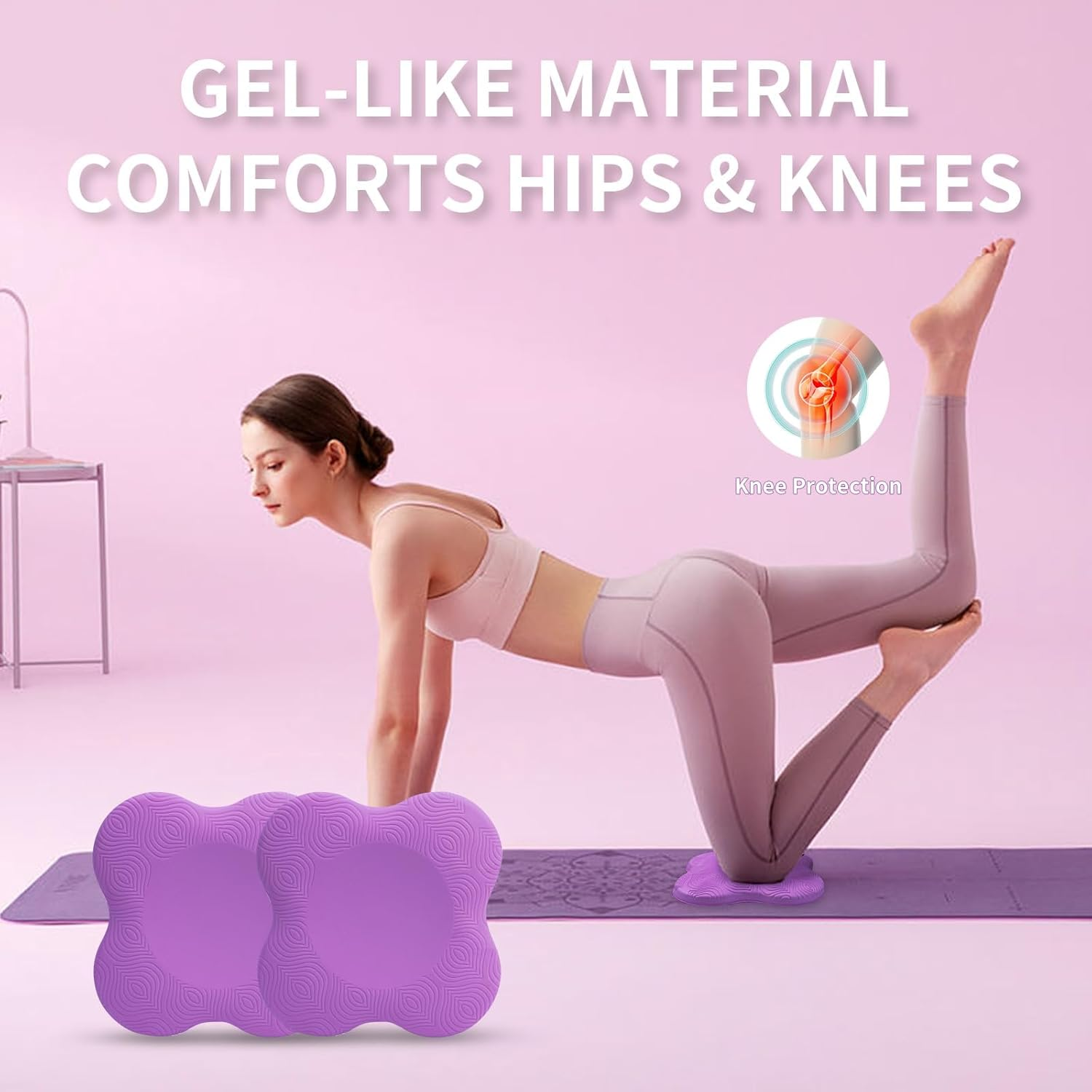 2 Pcs Yoga Knee Pad Cushion Extra Thick for Knees Elbows Wrist Hands Head Foam Yoga Pilates Work Out Kneeling Pad image number 6