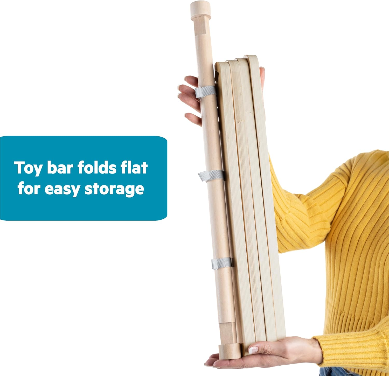 Disney Winnie the Pooh Once upon a Tummy Time Baby Activity Mat with Wooden Toy Bar, Blue, Newborn+ by Bright Starts image number 3