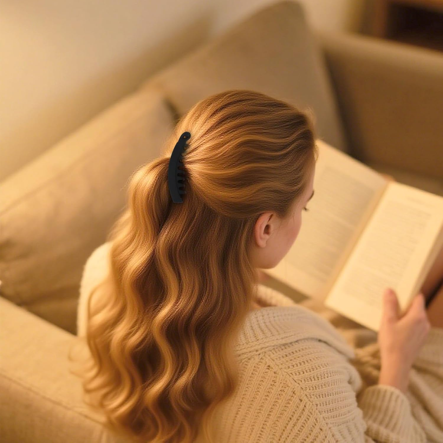 Srotmirw Banana Clip 10 Hair Clips Women Solid Colour Leopard Print for Women and Girls image number 5