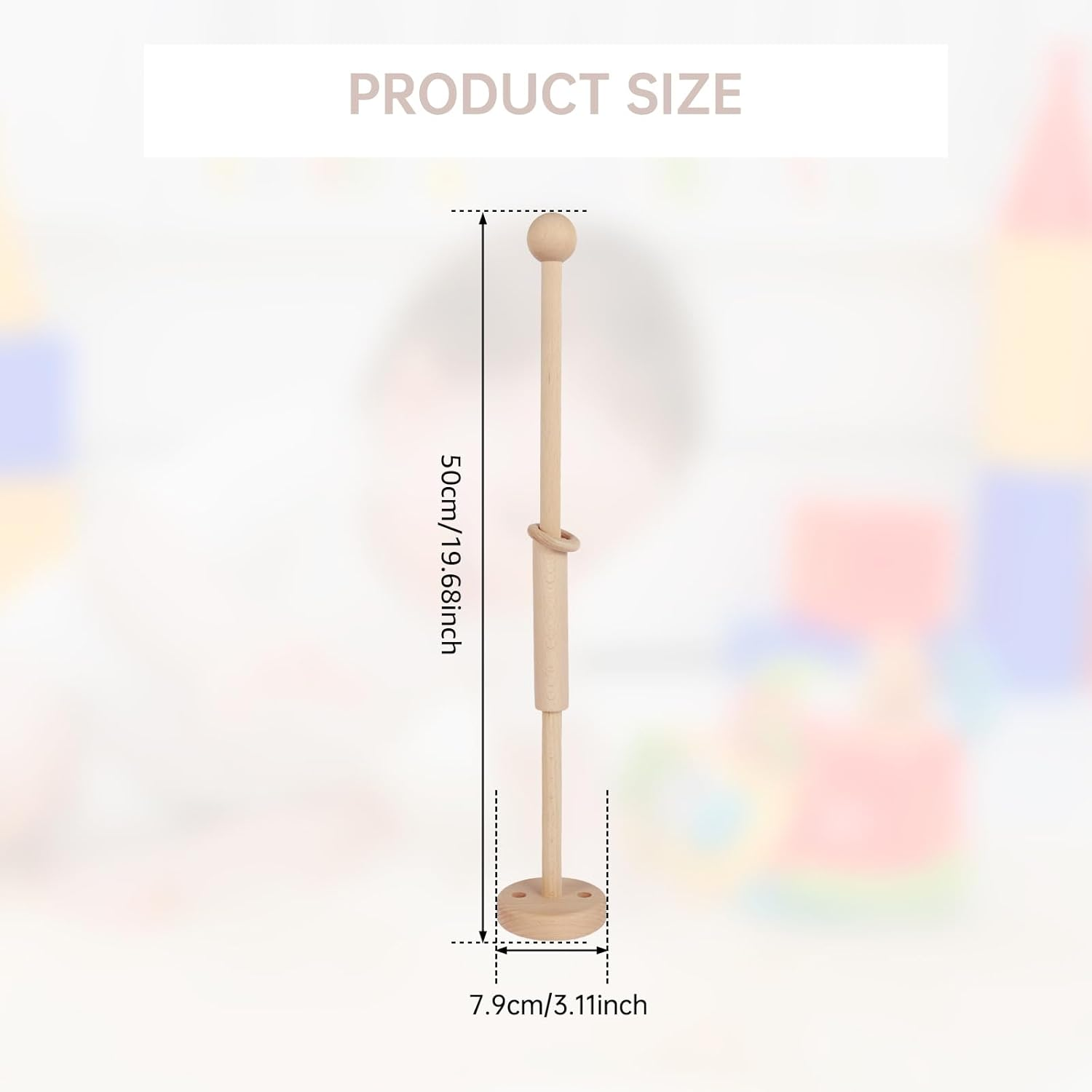 Baby Crib Mobile Arm, Wooden Baby Mobile Hanger with Anti-Slip Design Beech Wood Curved Crib Mobile Holder Hanging Baby Crib Attachment Nursery Mobile Hanger for Crib Nursery Decor image number 3