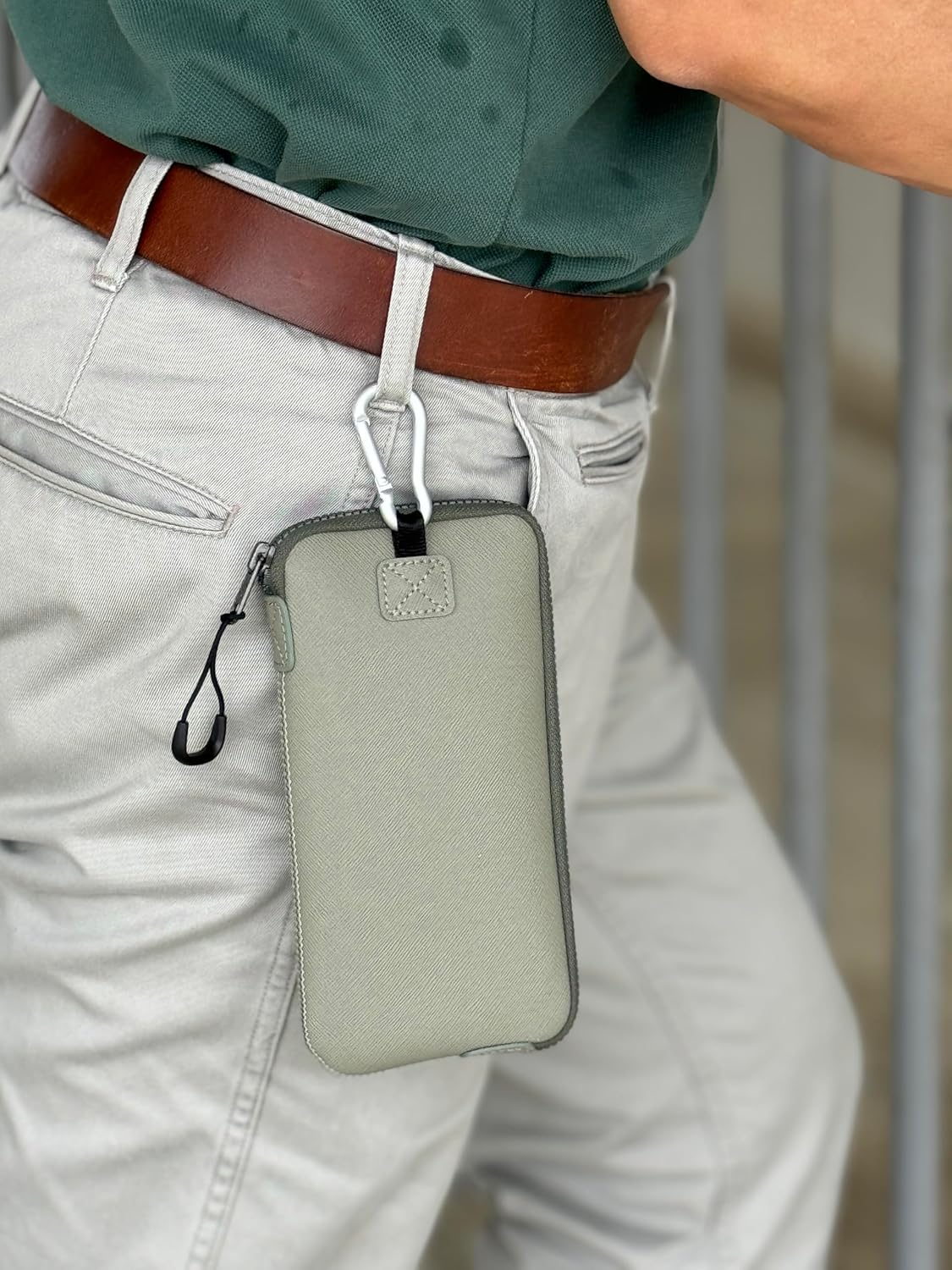 Onejoy Phone Sleeve Lightweight Cell Phone Pouch for Mobile Protection, Slim Fit and Durable, with Clip-On for Easy Carrying, Enough for 6.1" to 6.9" Phone [ Olive ] - Blue image number 2