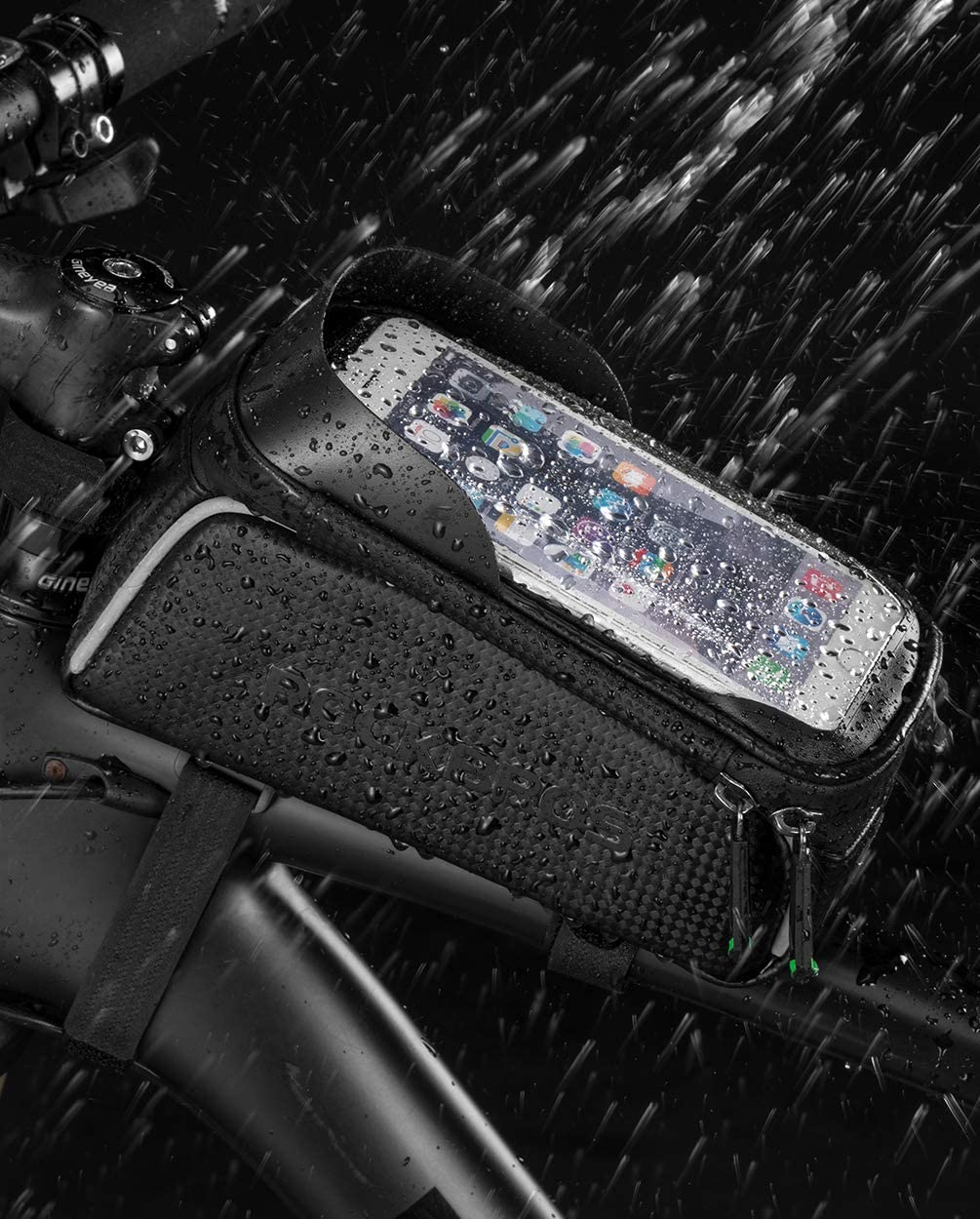 ROCKBROS Bike Phone Bag, Top Tube Pouch, Bicycle Front Frame Waterproof Accessories Holder Compatible with Iphone Xs Max 11 Pro Plus, Samsung S10 image number 2