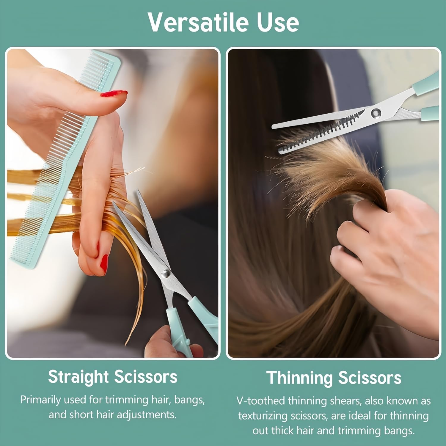 Professional Hair Scissors Set, Hairdressing and Thinning Shears with Comb, for Home, Salon, Barber image number 1