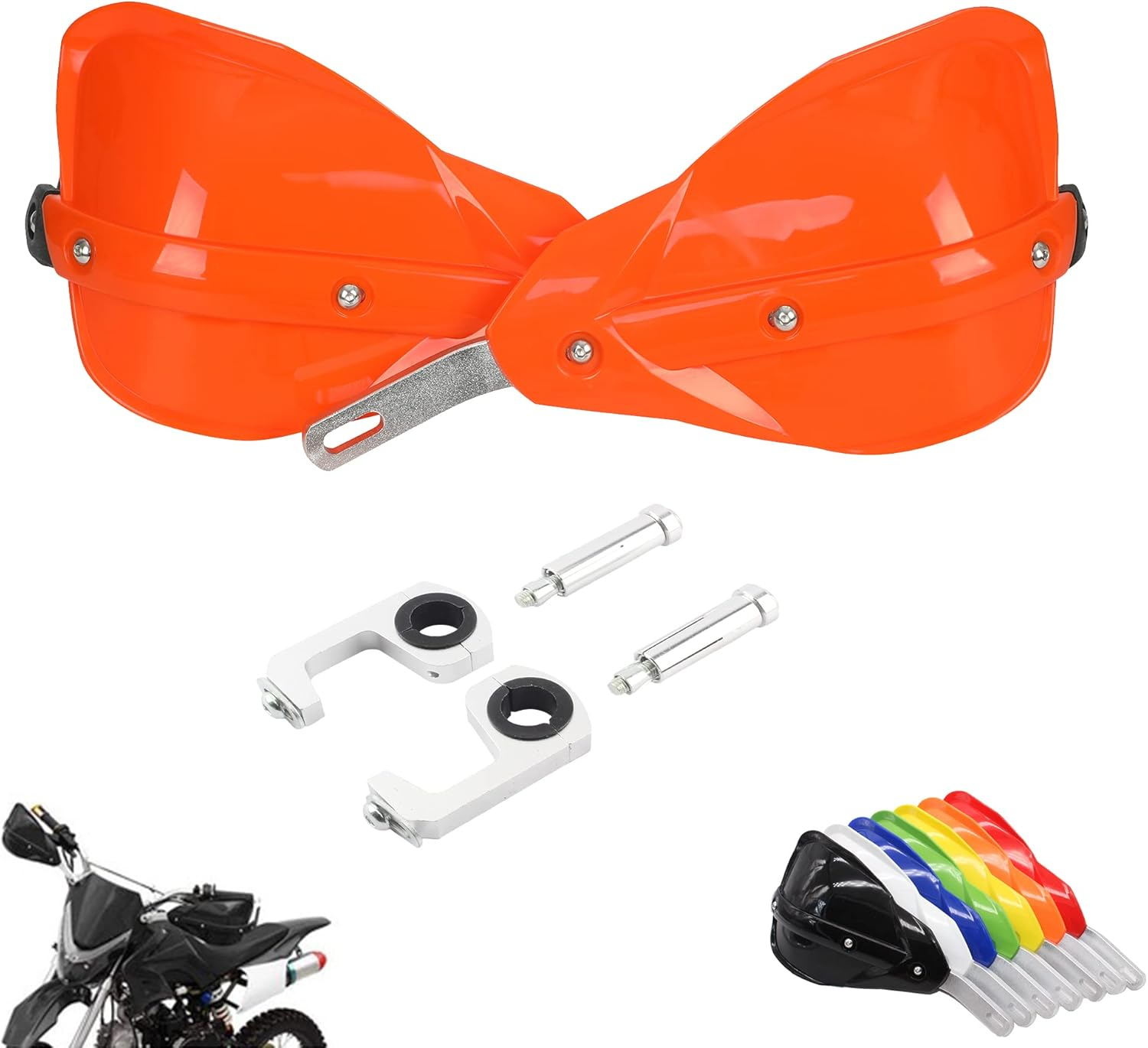 Powermotor Motorcycle Universal Handguards Aluminum Hand Guards Brush Bar for off Road ATV Yamaha Kawasaki Suzuki for Honda Motocross Dirt Bike Enduro -Black- 7/8" 22Mm and 1 1/8" 28Mm (Blue)