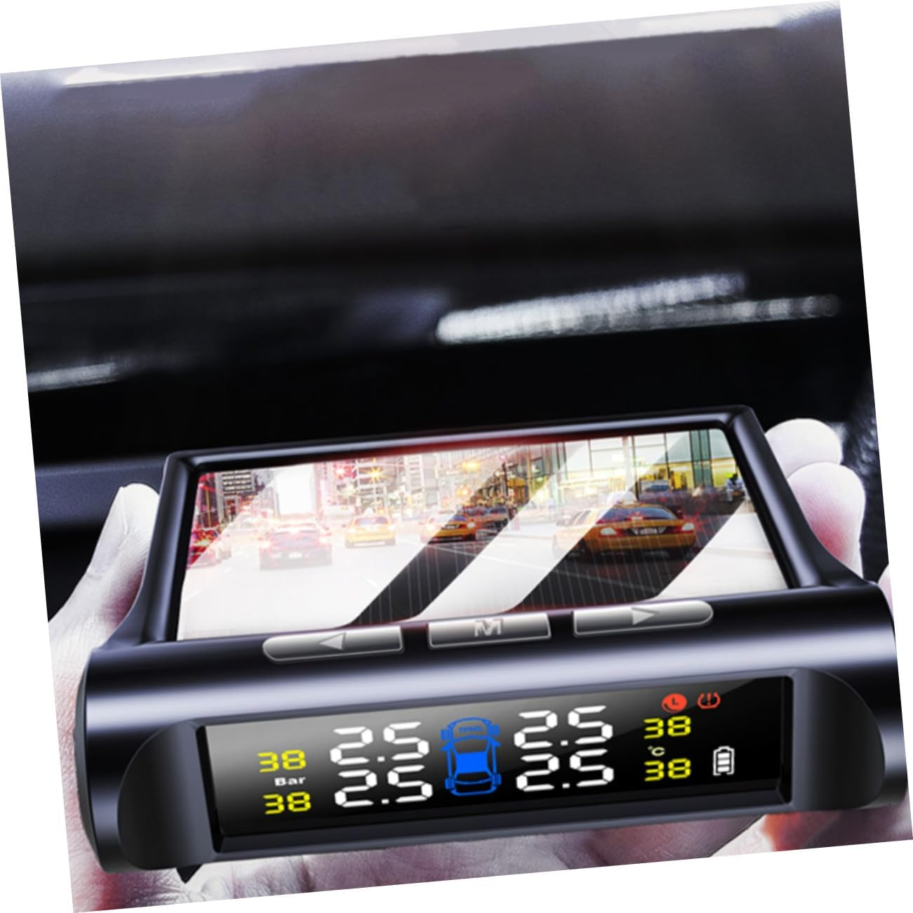 ABOOFAN Solar Energy Tire Pressure Monitor with High Definition Color Screen Real Four Wheel Pressure and Temperature Display Design for Accurate Monitoring and Instant Alerts image number 6