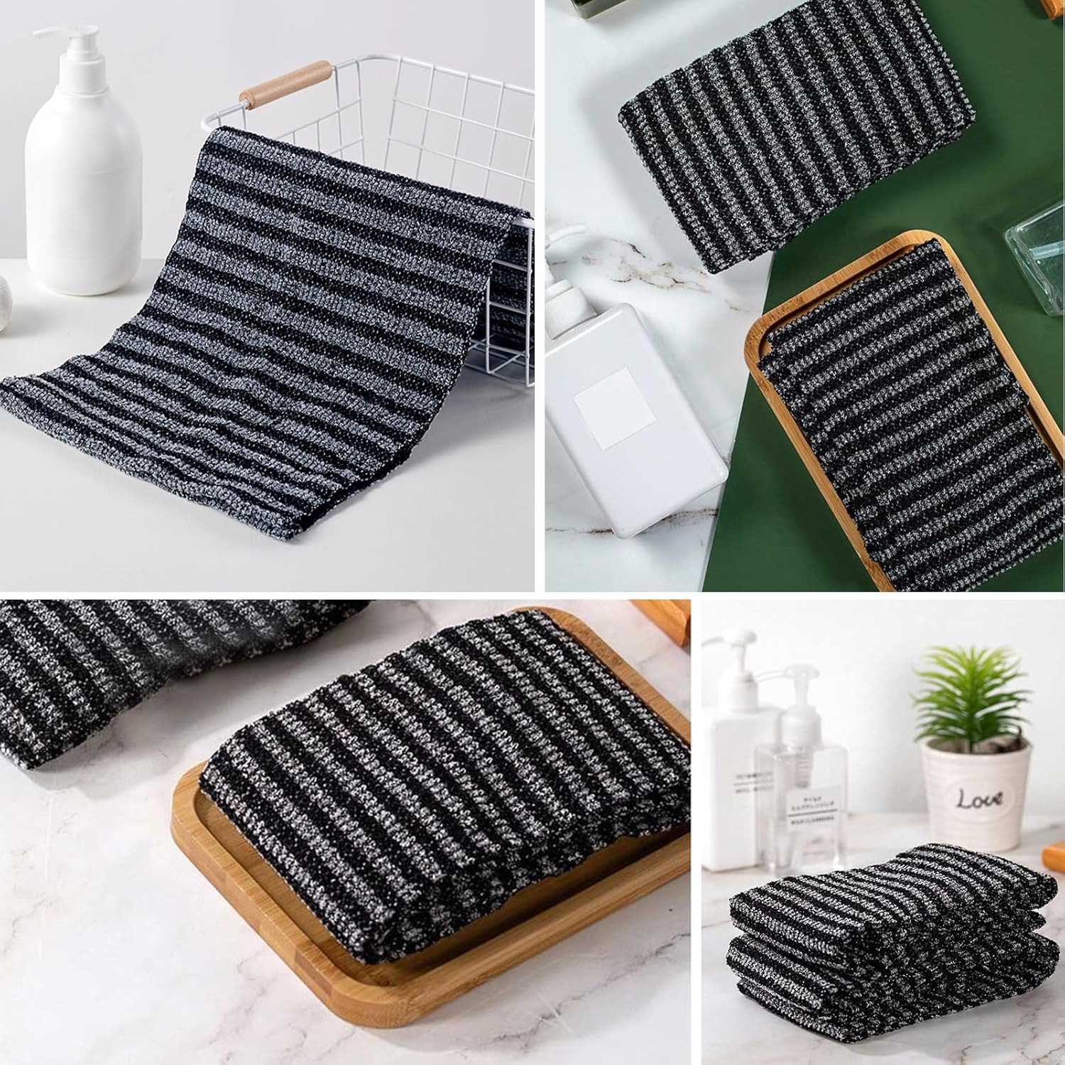 2 PCS Exfoliating Washcloth Towels, Body Scrubber Exfoliator Cleansing Towel, Exfoliating Shower Towel, Resistant Exfoliating Washcloth for All Skin Types, Japanese Scrubber Washer for Shower (STAR) image number 1