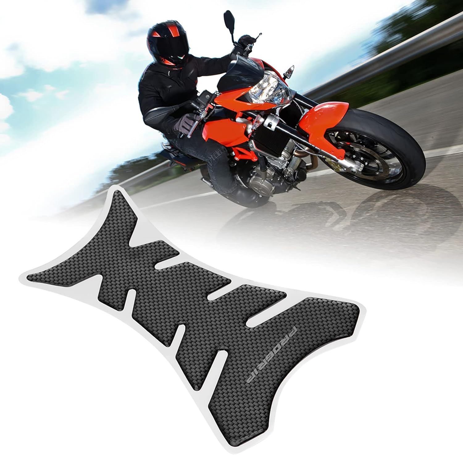 AMONIDA Motorbike Carbon Fiber Universal Gas Tank Protector image number 2