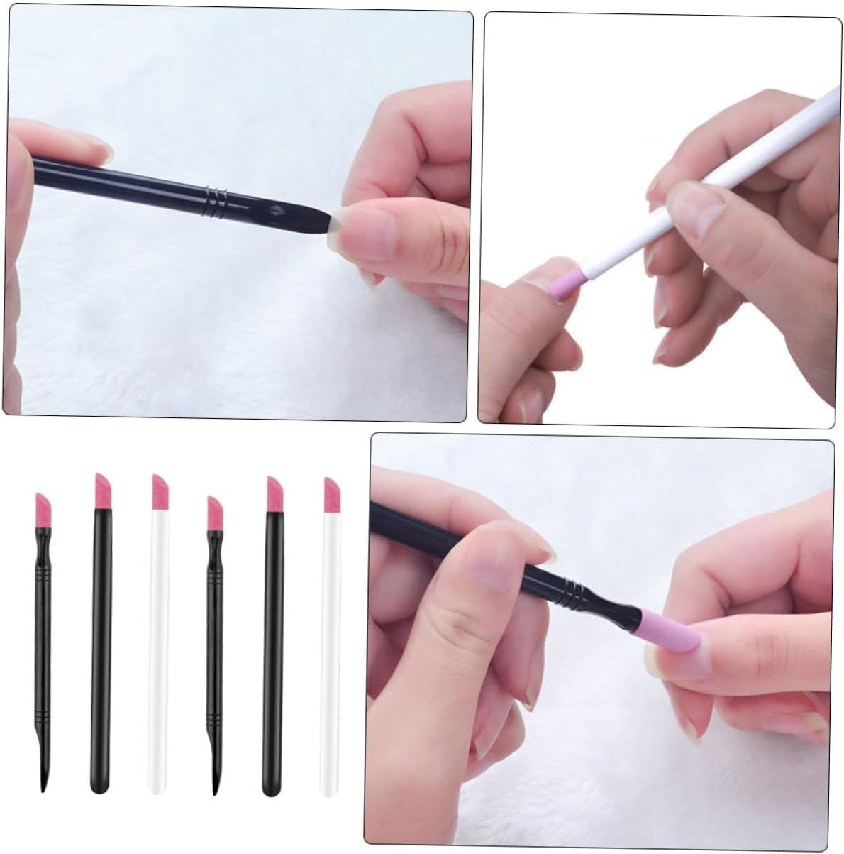 6Pcs Nail Grinding Pens for Manicure and Pedicure Abs Cuticle Remover Tools Practical Dead Skin Cleaning and Nail Engraving Accessories for Professional and Home Use image number 3