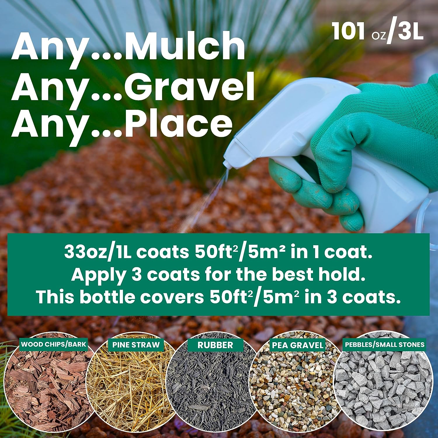 EASIHOLD Rocks - 3L Resin Gravel Glue with Applicator for Bonding Stones, Bark and Gravel on Borders, Patios and Garden Paths. Lasts up to 3 Years, Non Toxic. image number 6