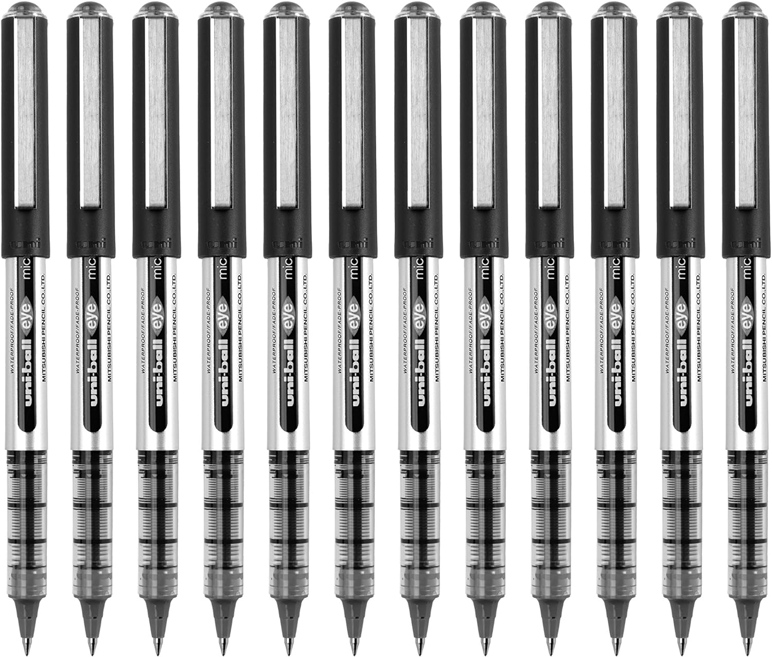 Uniball Eye 0.38 Mm Ultra Micro Rollerball Fine Nib Pen Pack of 12, Black image number 2