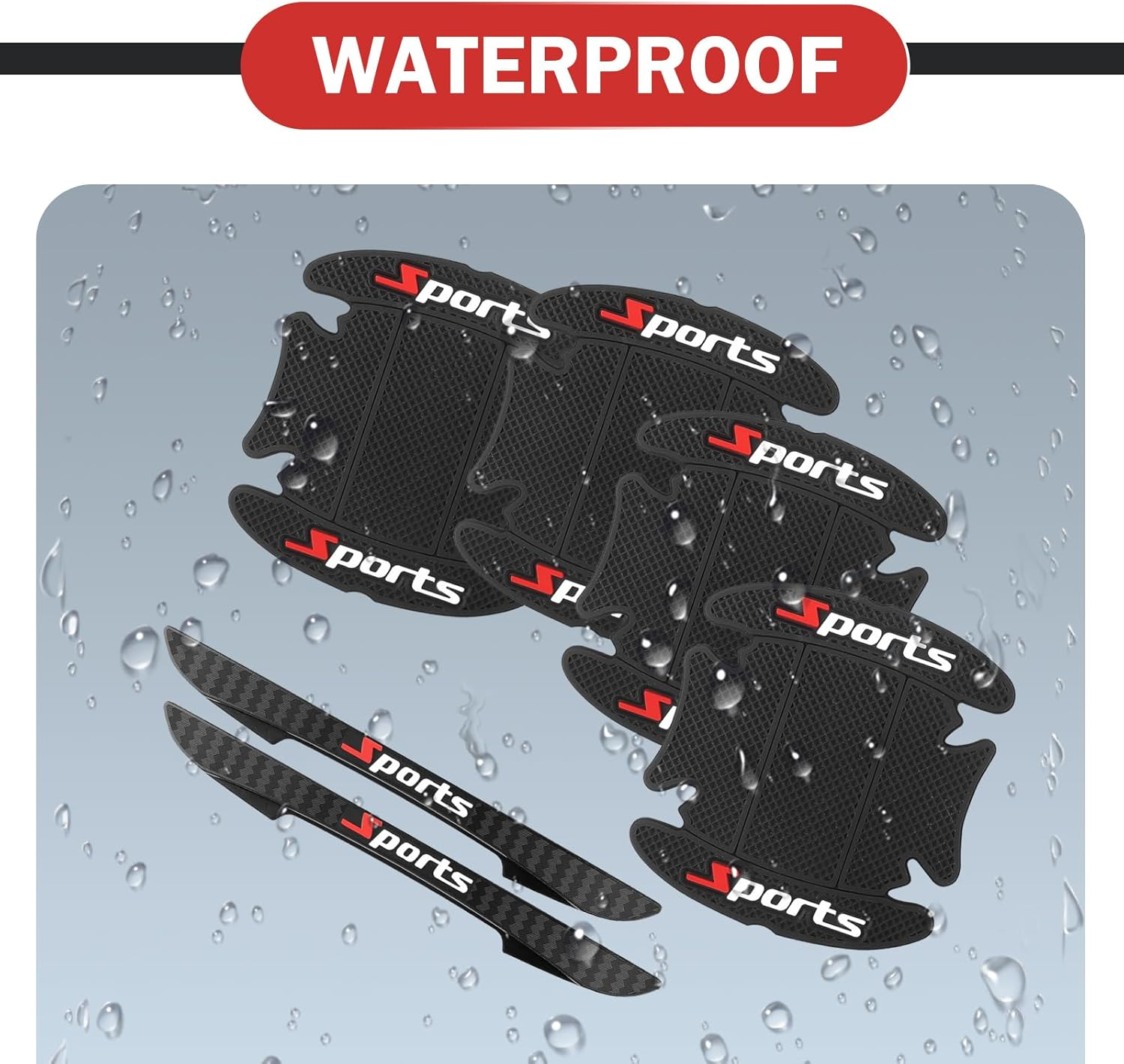 4PCS Car Door Protector, Sports Car Door Handle Scratch Protector, Door Handle Bowl Sticker, Doors Handle Protection Accessories, Universal for Most Car, SUV, Truck image number 4