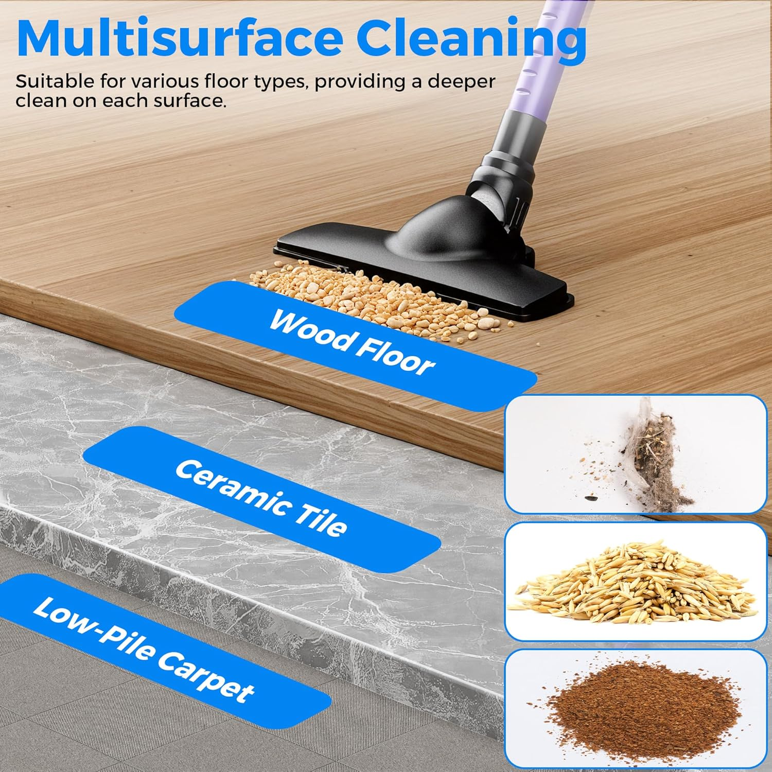 ADVWIN Powerful Corded Vacuum Cleaner &ndash; 20Kpa Suction, 4-In-1 Lightweight Stick Vacuum with Wall Mount, Extendable Upright Vacuums, 0.9L Dust Cup, 5M Cord, for Hard Floors, Corners & Pet Hair - Black image number 7