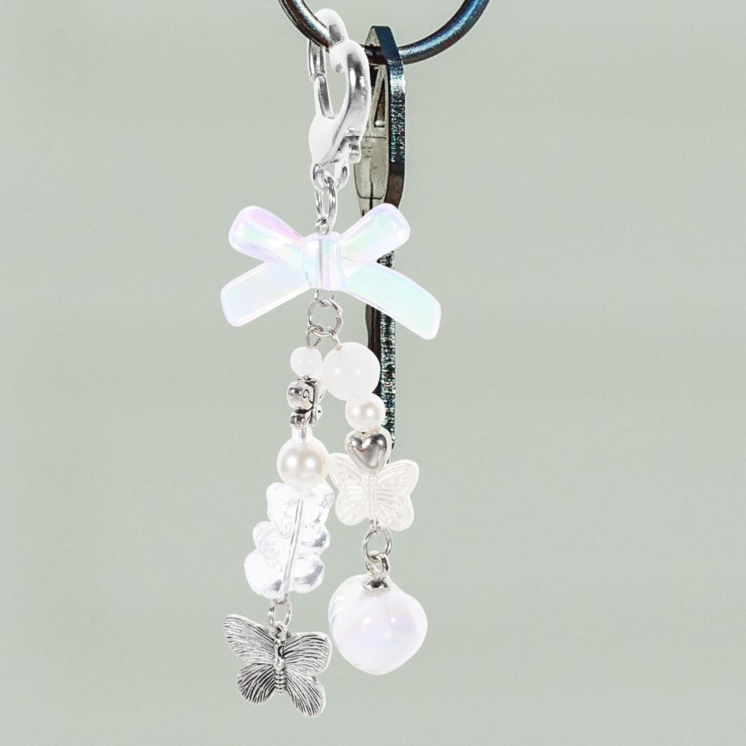 LIFKOME Unique Metal Keychain Ring for Women Heart Shape Keychain Bag Ornament image number 4