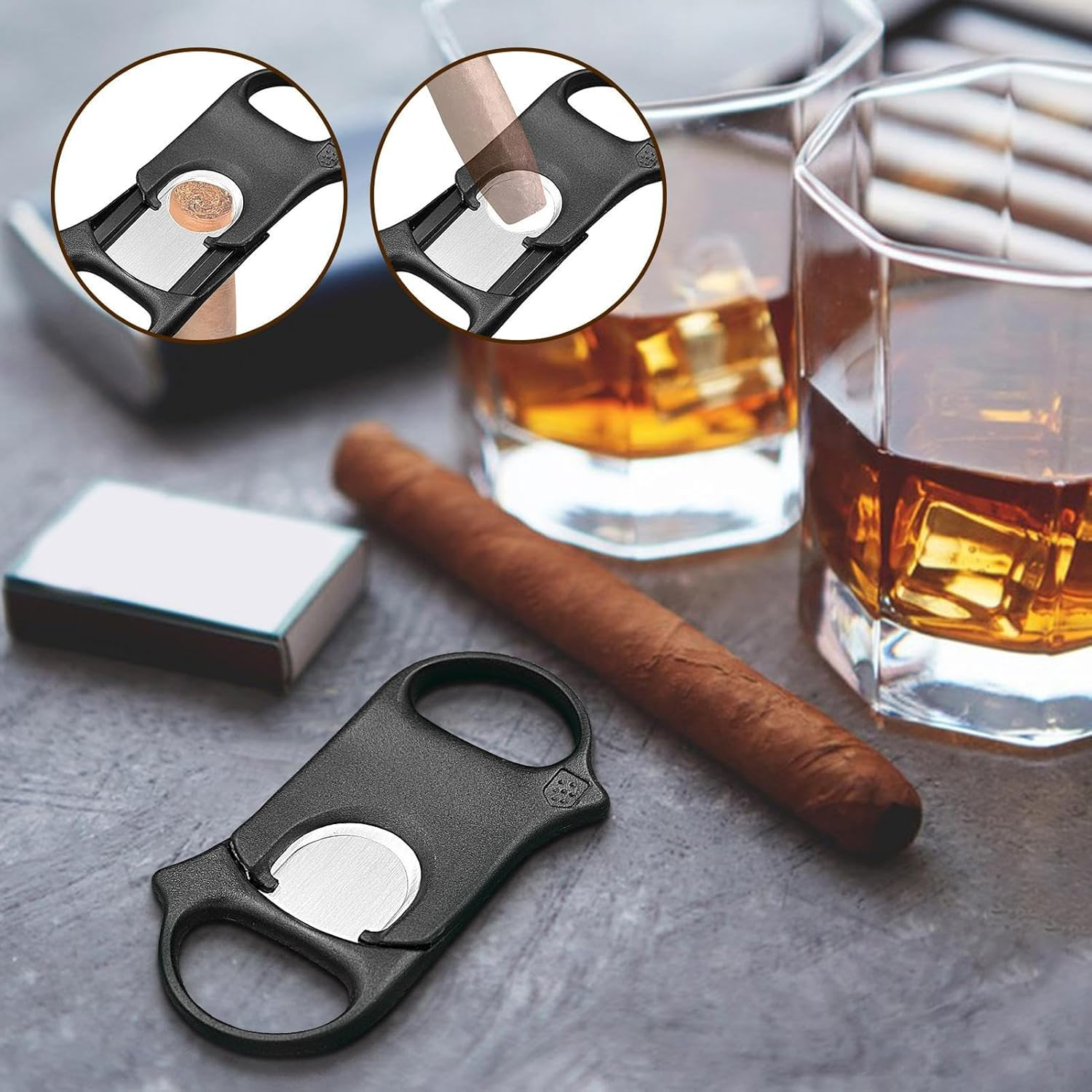 Cigars Cutter Guillotine,Guillotine Scissors Portable Single-Side Broach | Cigars Scissors Thickened Cigars Accessories Smooth Cigars Clippers for Home Workplace Borato