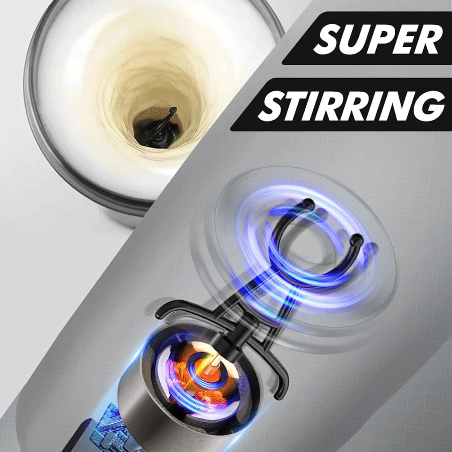 Electric Protein Shaker Bottle Storage Box，650Ml Mixer Bottle, Made with Tritan - BPA Free, Rechargeable Shaker Cups for Protein Shakes (Blue) image number 3