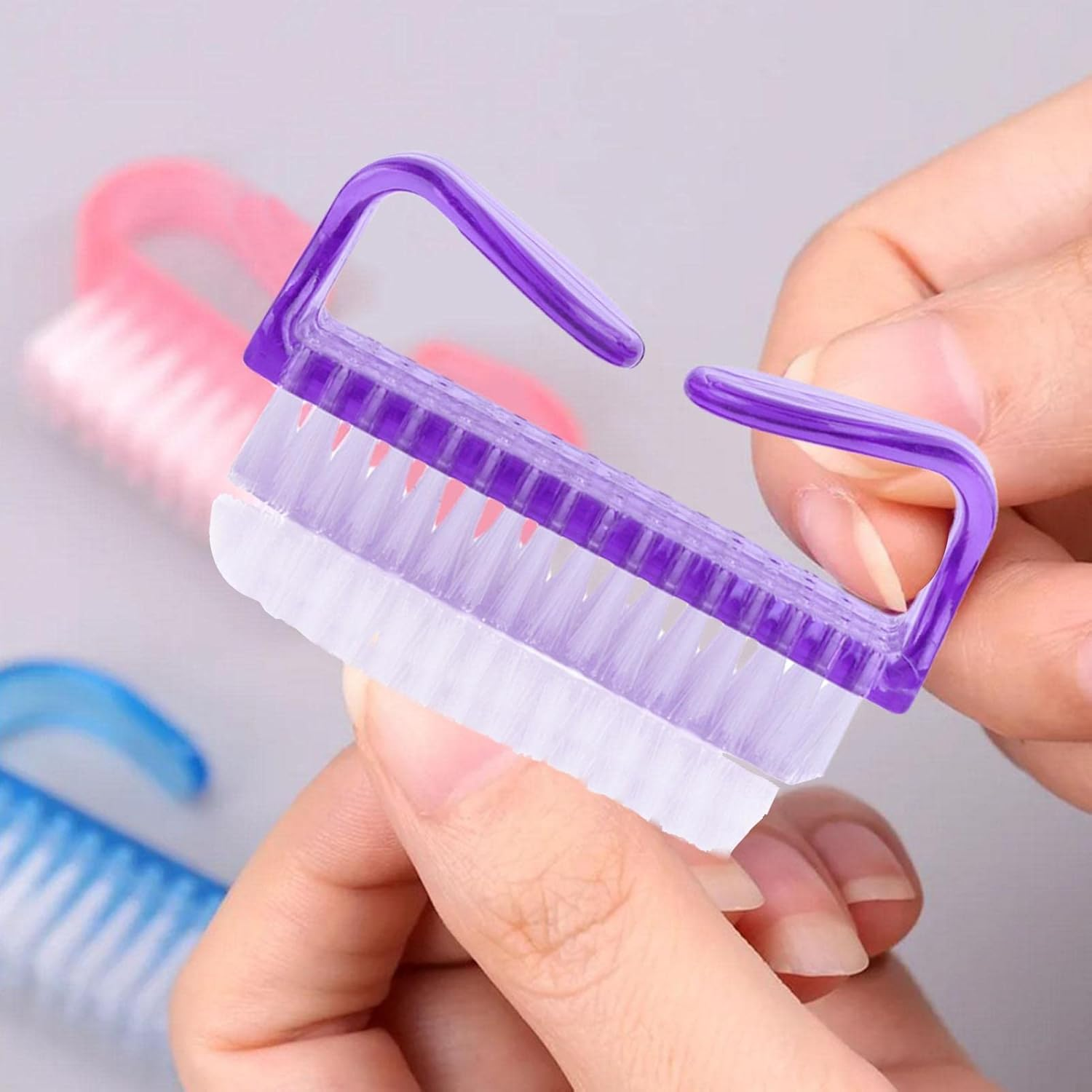 Nail Brushes for Cleaning, Nail Scrub Brush with Handle, Brushes Cleaner, Hand Scrub Cleaning Brush Kit for Toes, Shower, Garden,Pet, for Kids & Women & Men image number 2