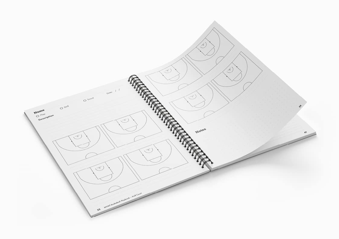 MVMT Sports Basketball Coaching Playbook by MVMT Sports.,Capture Plays,Drills and Opponent Scouting,Advanced Notebook for Basketball Coaches,A5 image number 1