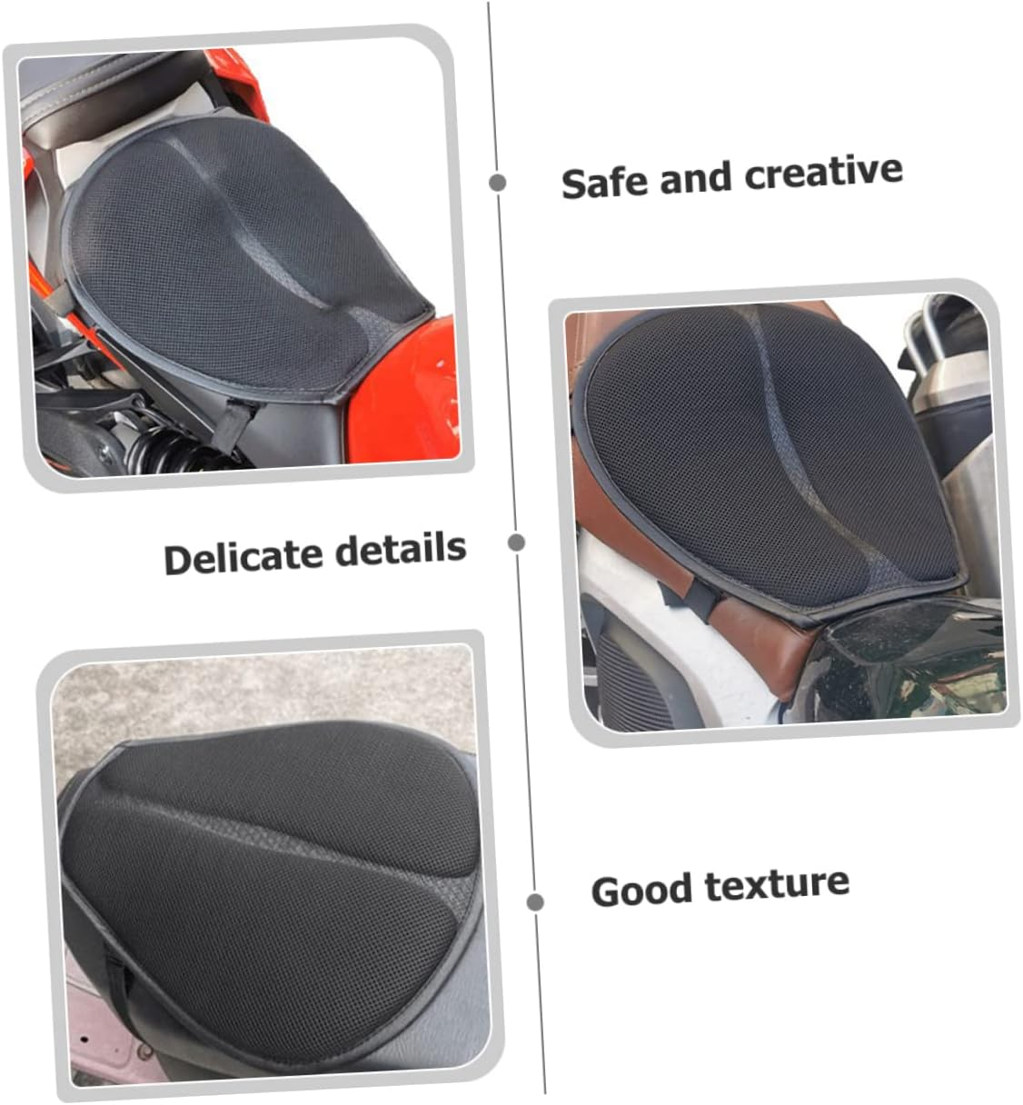 CHILDWEET Motorbike Seat Pad Breathable Motorcycle Cushion Reusable Motorbike Seat Cover Shock Absorbing Four Seasons Motorcycle Accessory for Adult Riders