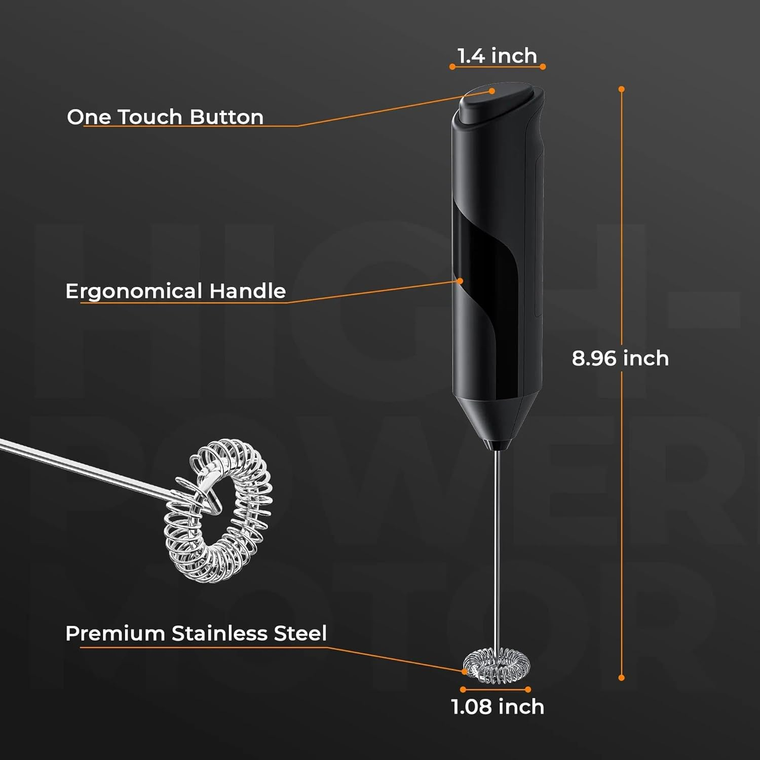 Double Whisk Milk Frother, Handheld Electric Blender Stick, Drink Mixer with Food Grade Stainless Steel Stirrer, Battery Operated Foam Maker for Coffee, Cappuccino, Frappe, Matcha, Hot Chocolate Latte image number 2