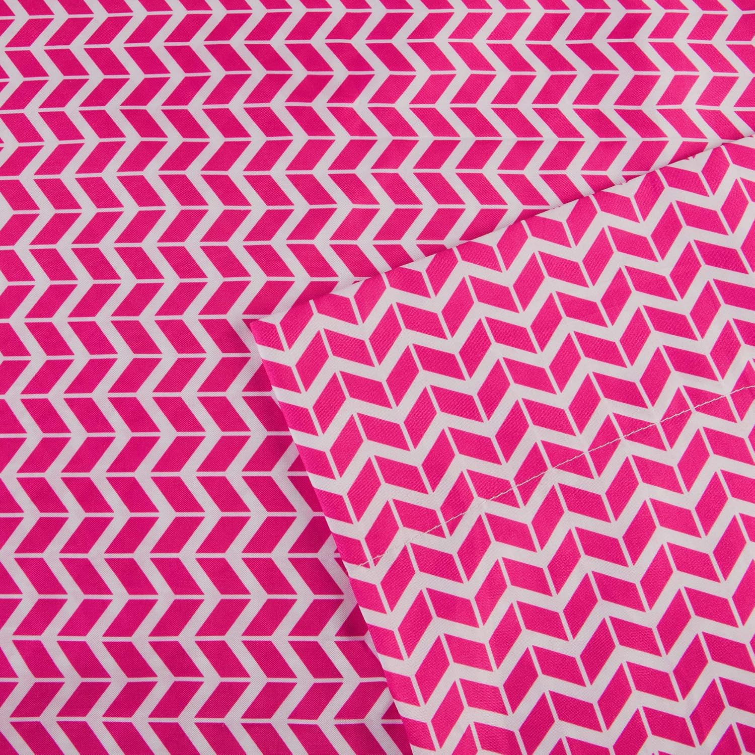 Intelligent Design Chevron Microfiber Sheet Set, Full, Pink image number 1