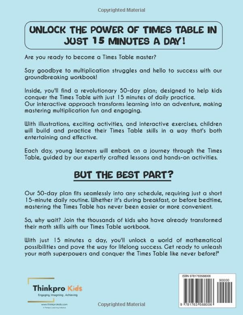 Fun with Numbers - Master Times Table: 50 Day Plan to Master Times Table with Just 15 Minutes of Daily Routine