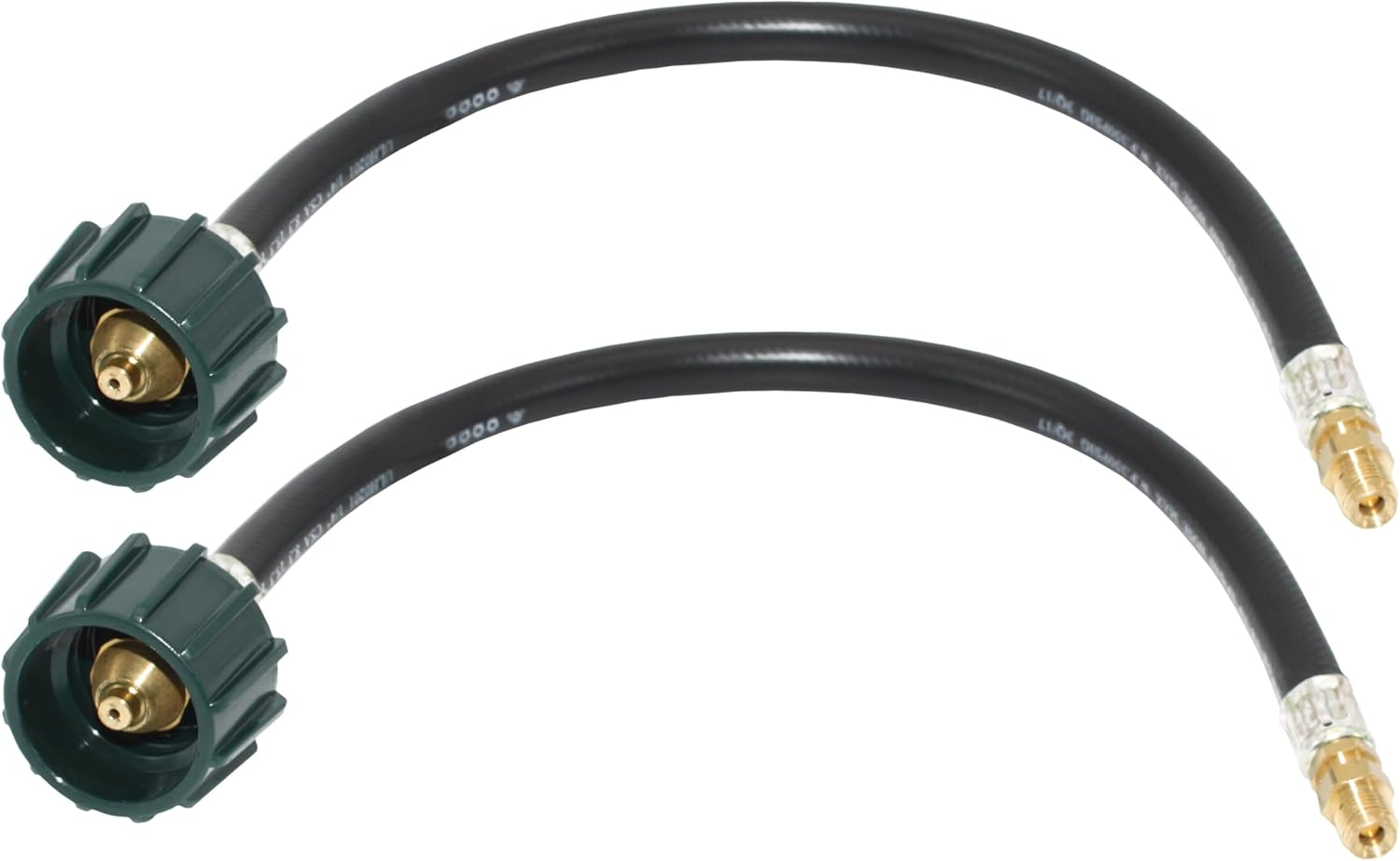 Flame King E15INPT-X2 Pigtail Hose Connectors for RV, Van or Trailer, Propane Tank 2-Stage Auto Changeover Regulators, 15 Inches (2-Pack), Black/Green image number 6