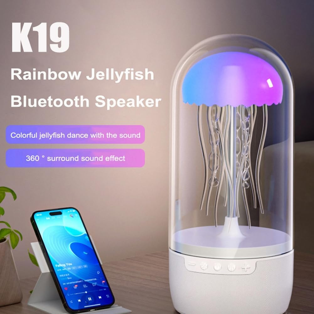 Xioaue Jellyfish Lamp Bluetooth Speaker - Colorful Portable Hifi Stereo with 3D Surround Sound Subwoofer Home Theater System