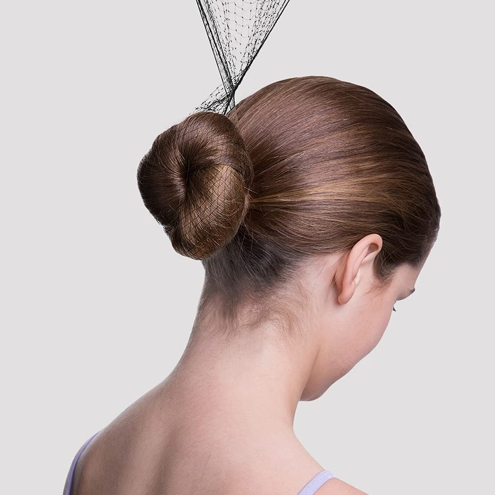 Tonjin 50PCS Hair Nets Bun and 10PCS U Shaped Hair Pins Set, 50Cm Individual Package Invisible Hair Nets Elastic Edge Mesh and 6Cm Hair Bun Pins for Women Girls Ballet Bun Maker Dance(Brown) - Black image number 2