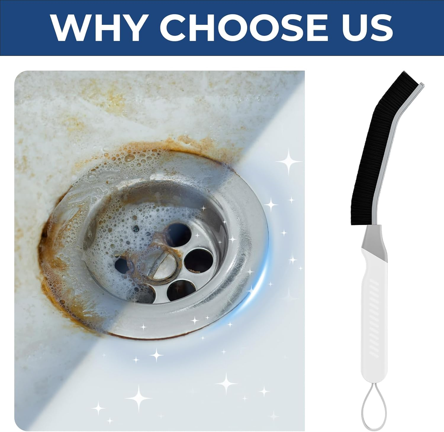 Cleangor Crevice Cleaning Brushes, Scrub Brush Tool for Hard to Reach Tight Spaces, Home Essentials Cleaning Supplies for Shower, Bathroom, Kitchen, Toilet，Window (2, White) image number 2