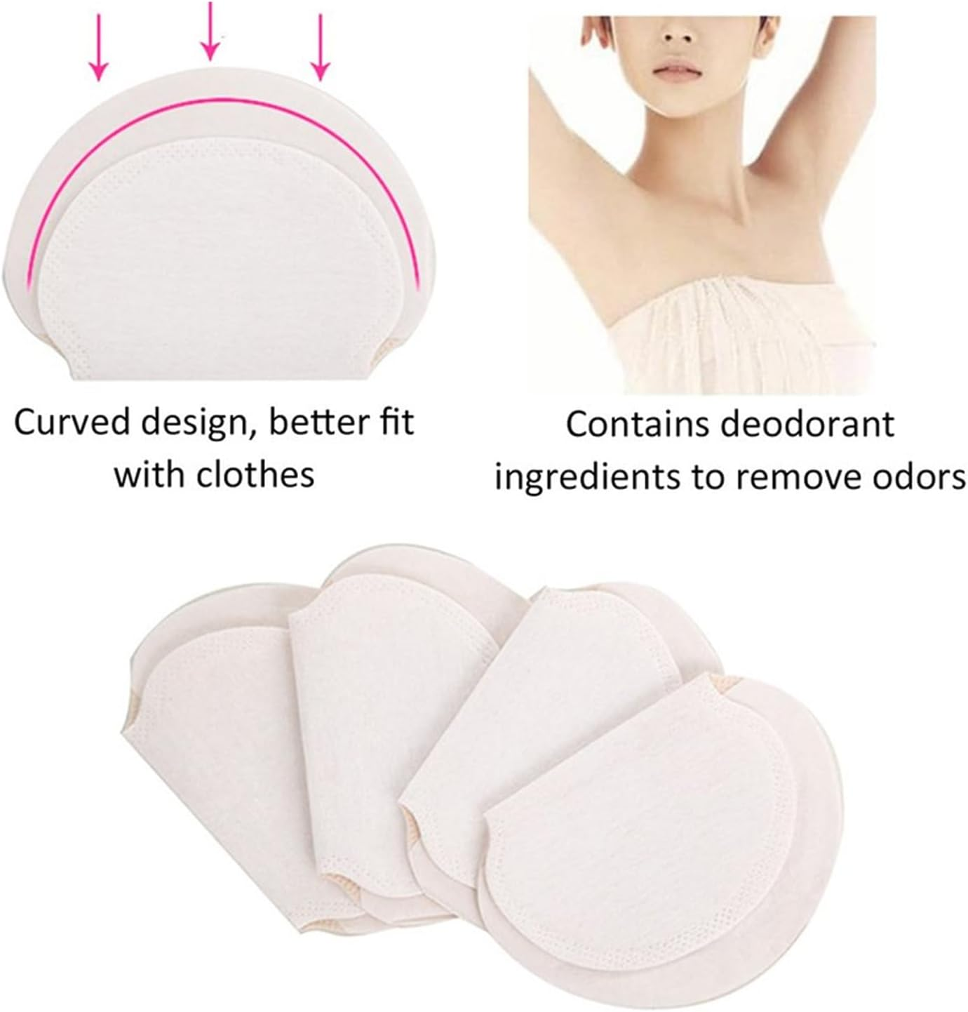 10 Pairs Disposable Underarm Sweat Pads, Strong Adhesive Armpit Sweat Pads for Women & Men,Anti-Sweat & Odor Absorbing Stickers, Invisible & Comfortable Sweat Shields for Shirts, Suits, All Day Protection image number 3