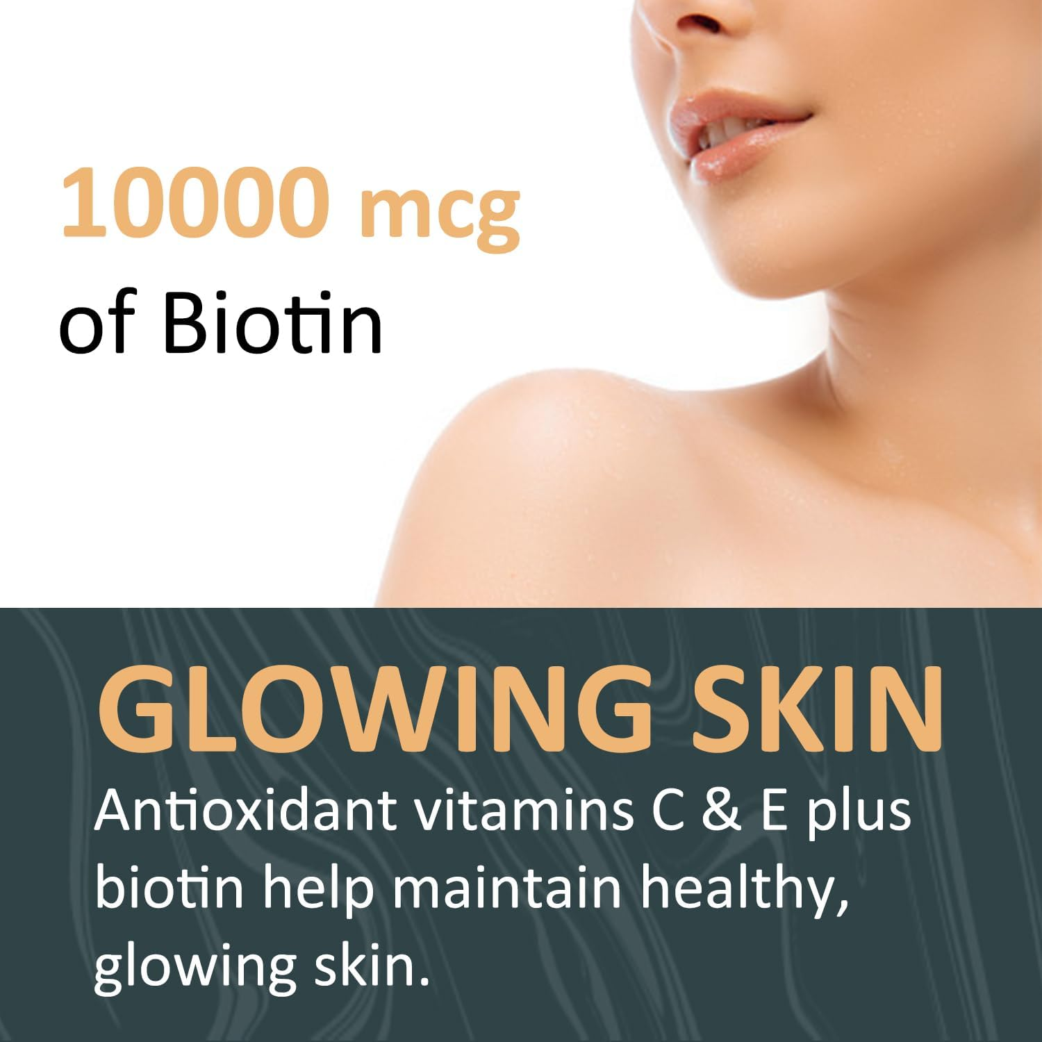 Biotic'S Gain Biotin Gummies, 10000 Mcg, Hair Skin and Nail Support, with Vitamins a C D E B6 B12 and Zinc, Vegan, Sugar Free, 120 Count image number 5