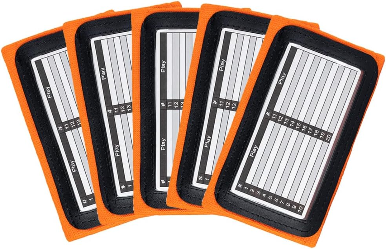 Football Wrist Coach 5 Pack - Playbook QB Wristband with Triple Windows - Great for Flag and Tackle Football